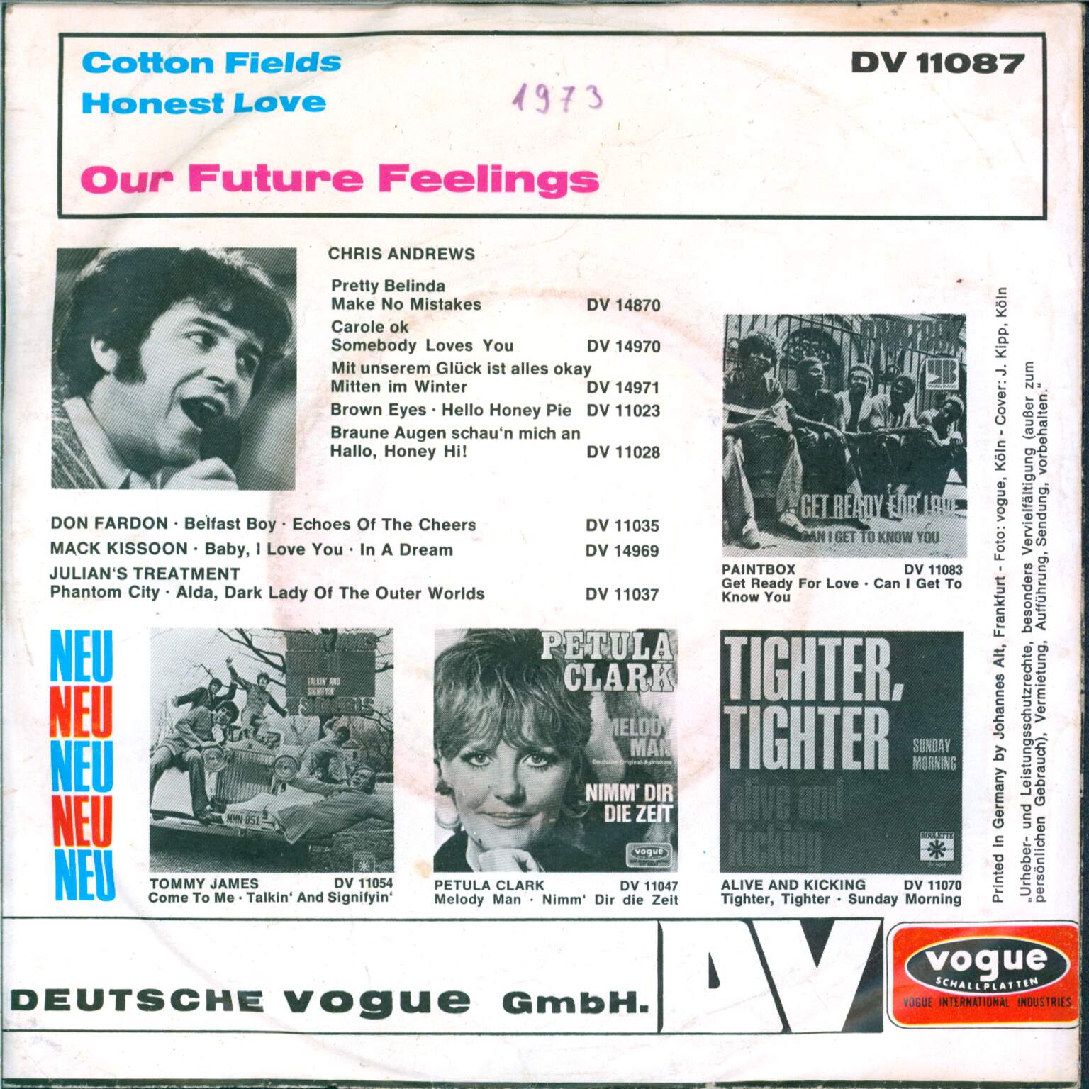 Our Future Feelings: Cotton Fields, 1×7" Single (Vinyl)