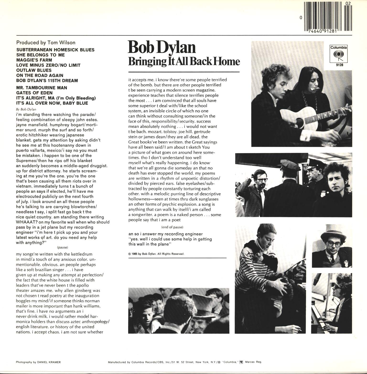 Bob Dylan: Bringing It All Back Home, 1×LP (Vinyl)