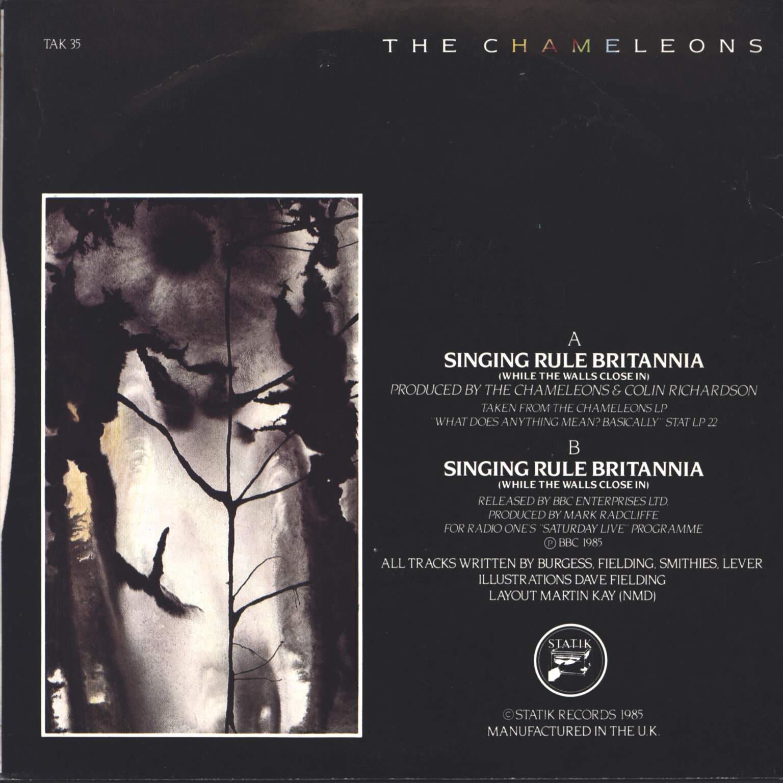 The Chameleons: Singing Rule Britannia (While The Walls Close In), 1×7" Single (Vinyl)