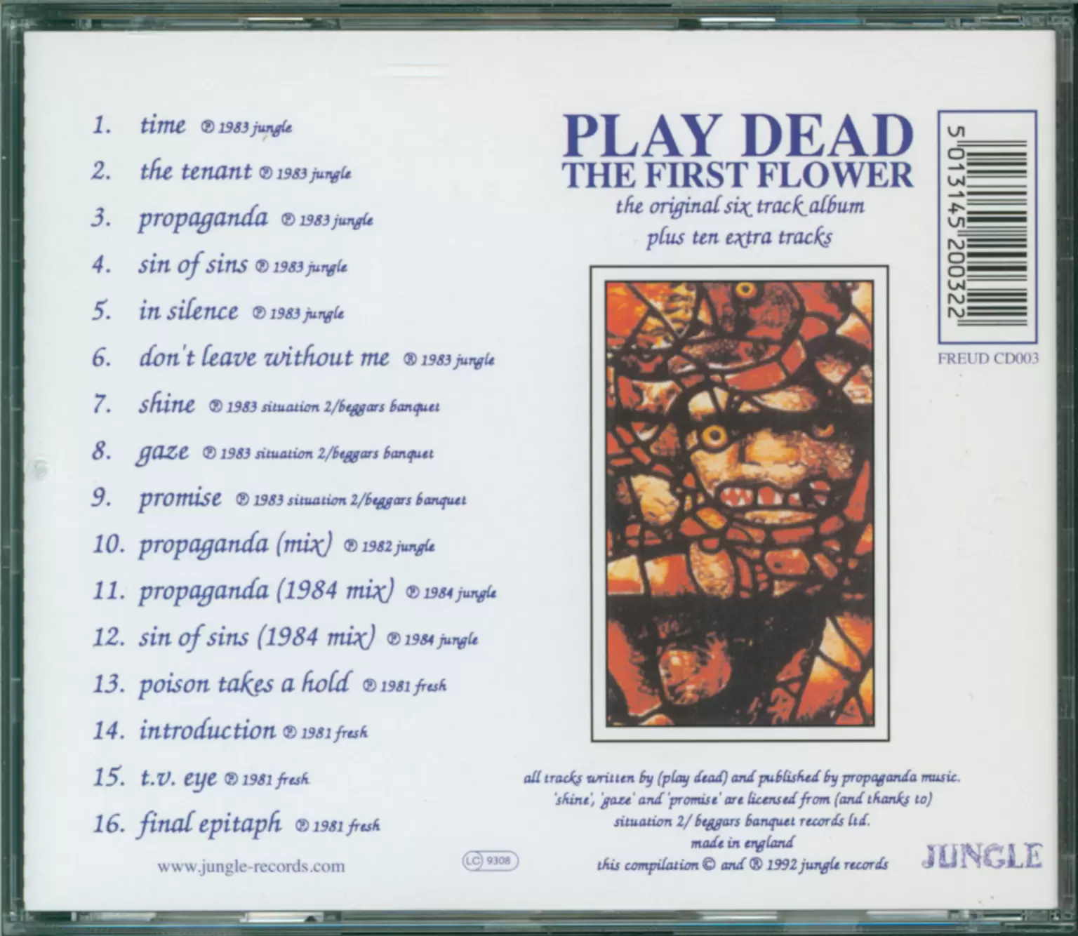 Play Dead: The First Flower, 1×CD