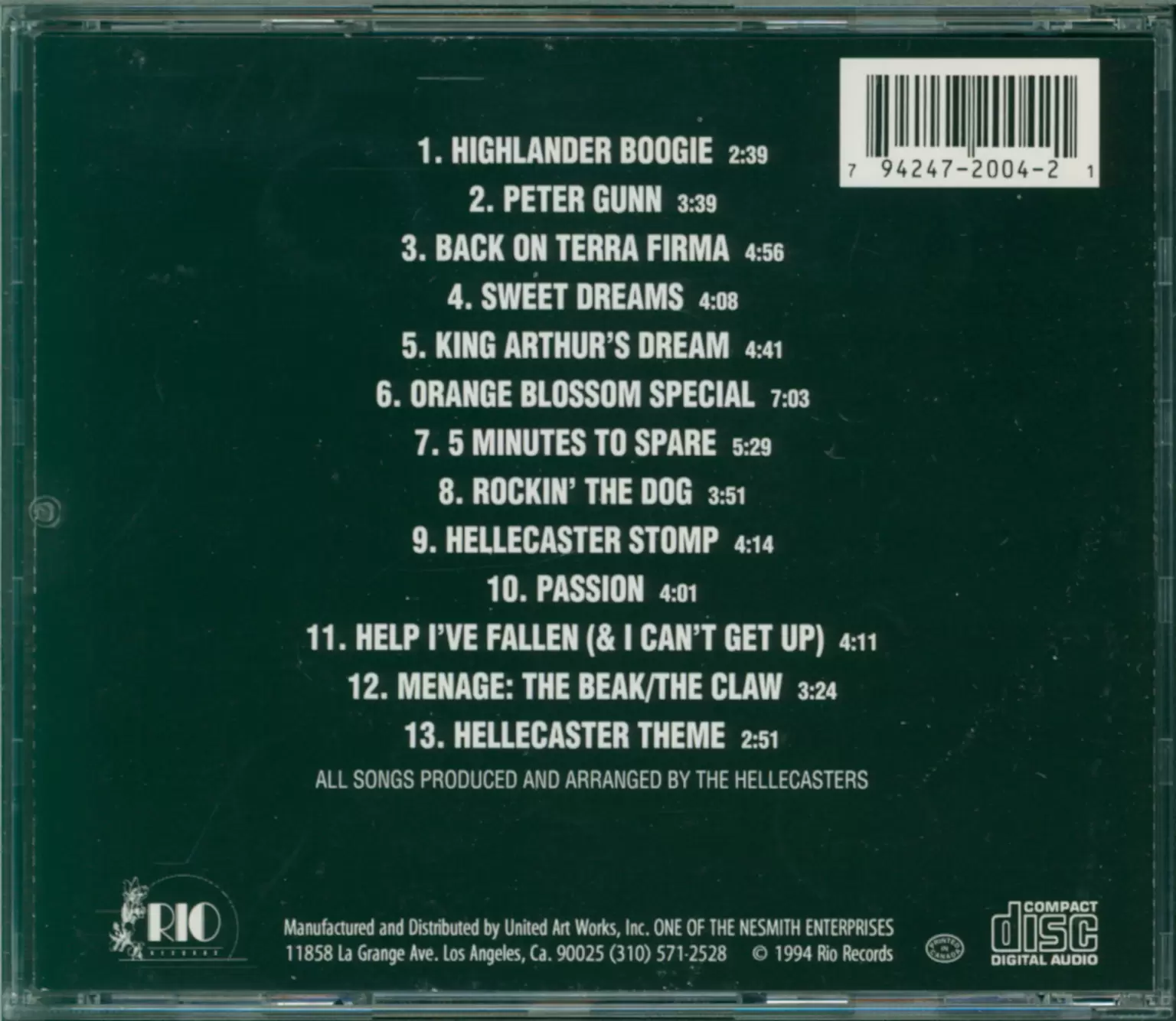 The Hellecasters: The Return Of The Hellecasters, 1×CD