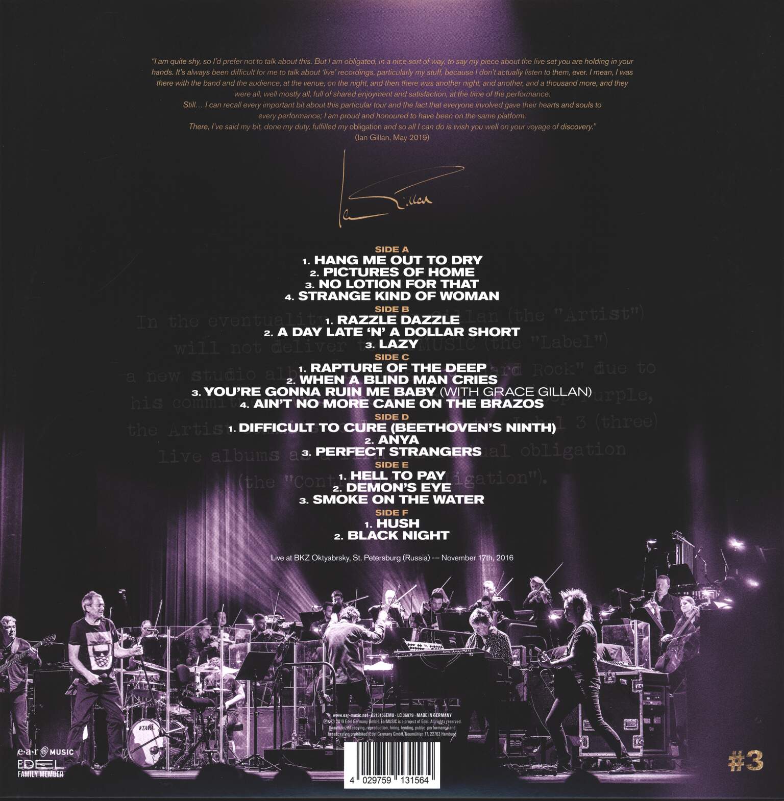 Ian Gillan: Contractual Obligation #3: Live In St. Petersburg, 3×LP (Vinyl)