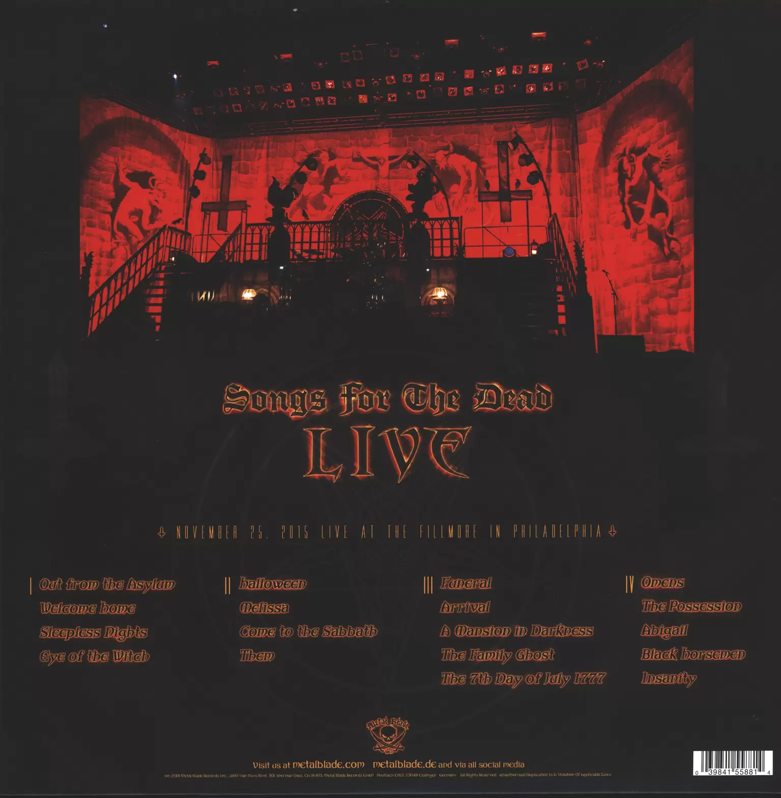 King Diamond: Songs For The Dead Live, 2×LP (Vinyl)