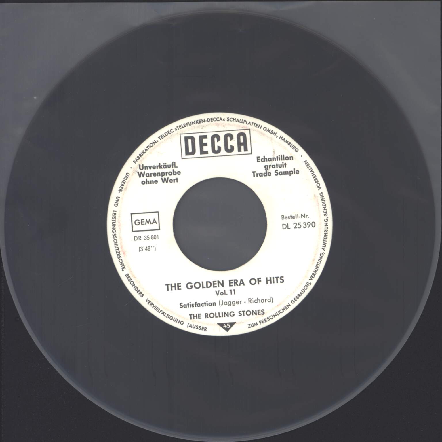 The Rolling Stones: Satisfaction, 1×7" Single (Vinyl)