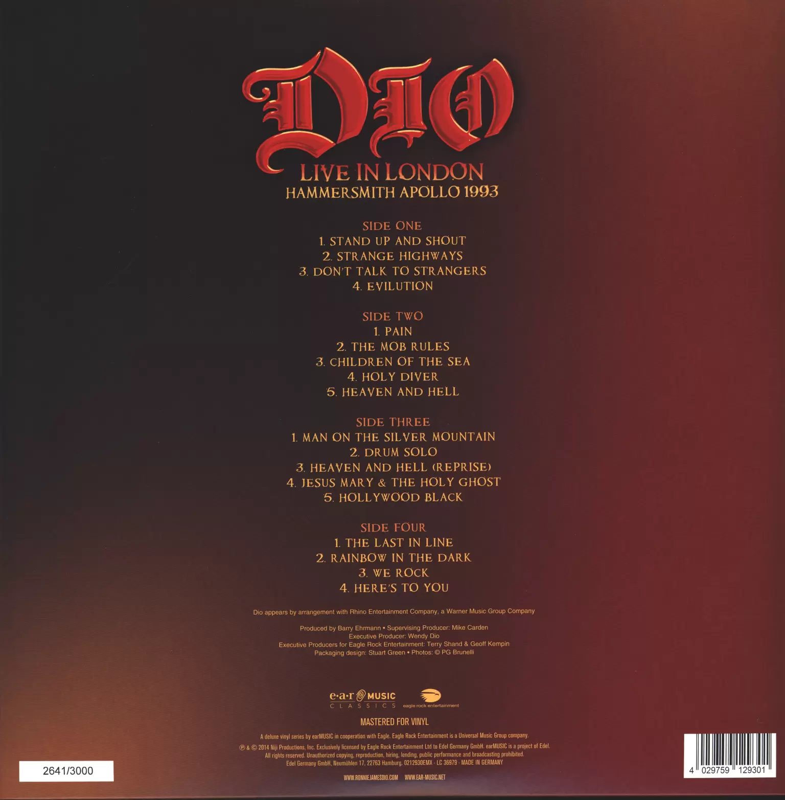 Dio: Live In London: Hammersmith Apollo 1993, 2×CD, 2×LP (Vinyl)