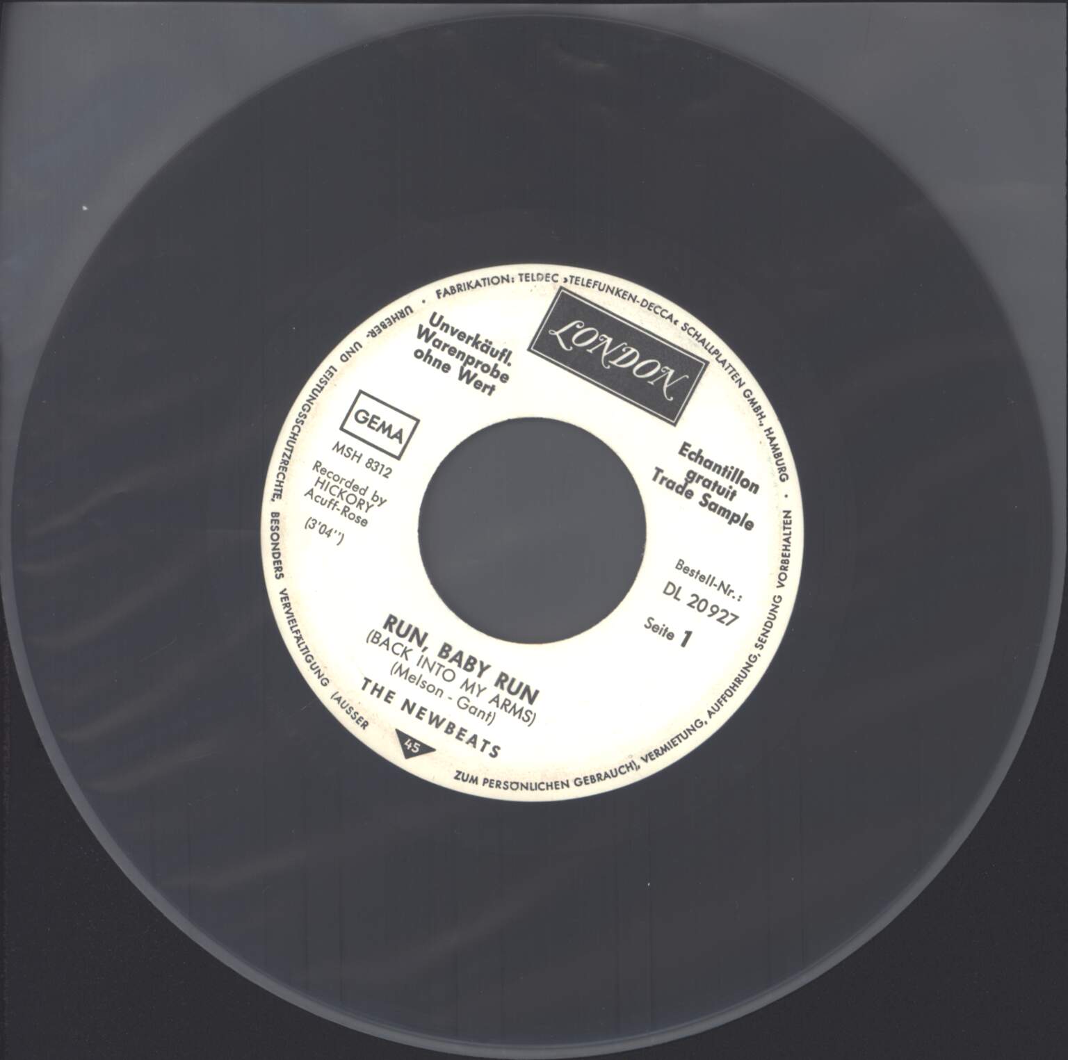 The Newbeats: Run Baby Run, 1×7" Single (Vinyl)