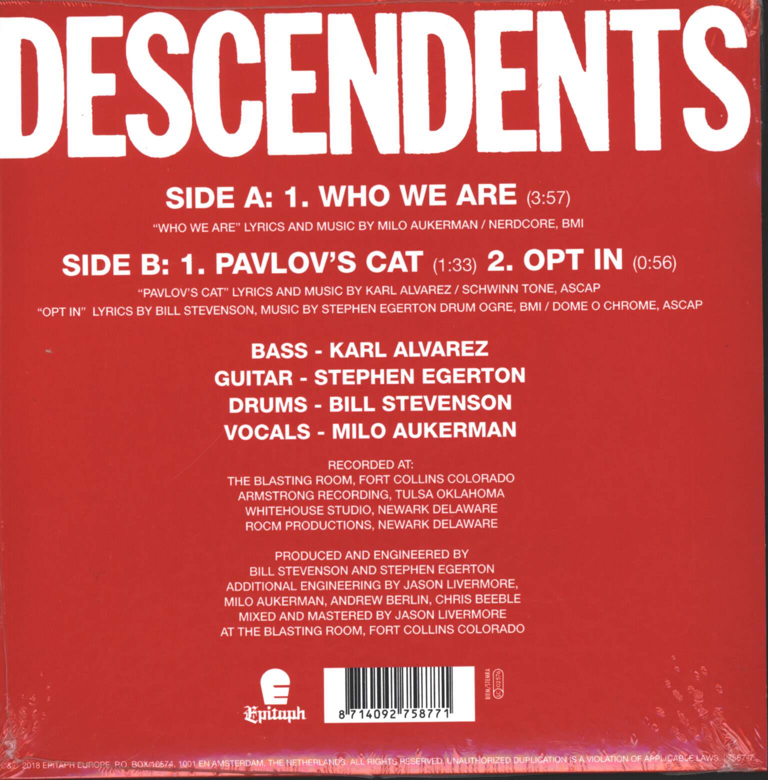 Descendents: Who We Are, 1×7" Single (Vinyl)