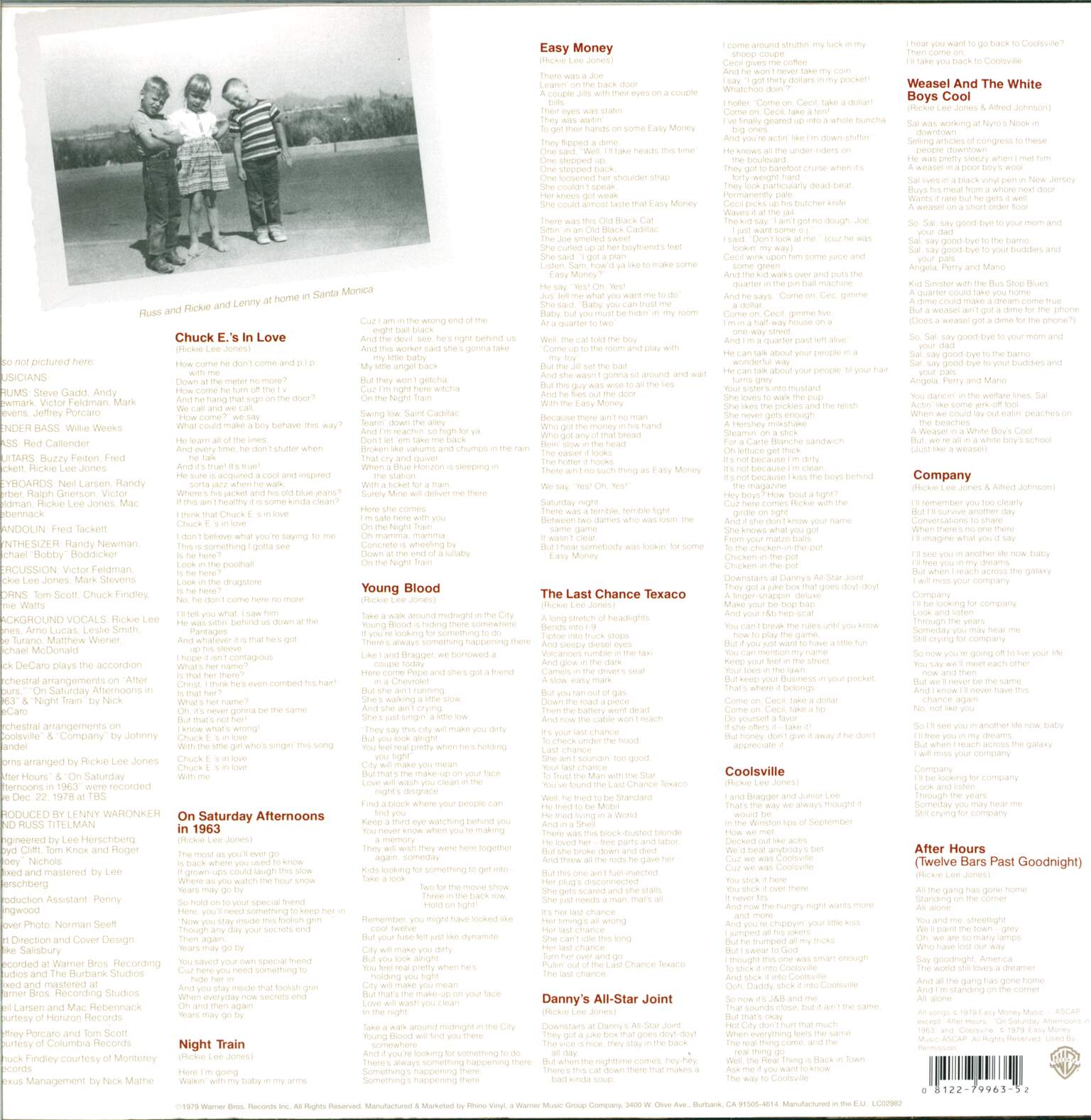Rickie Lee Jones: Rickie Lee Jones, 1×LP (Vinyl)