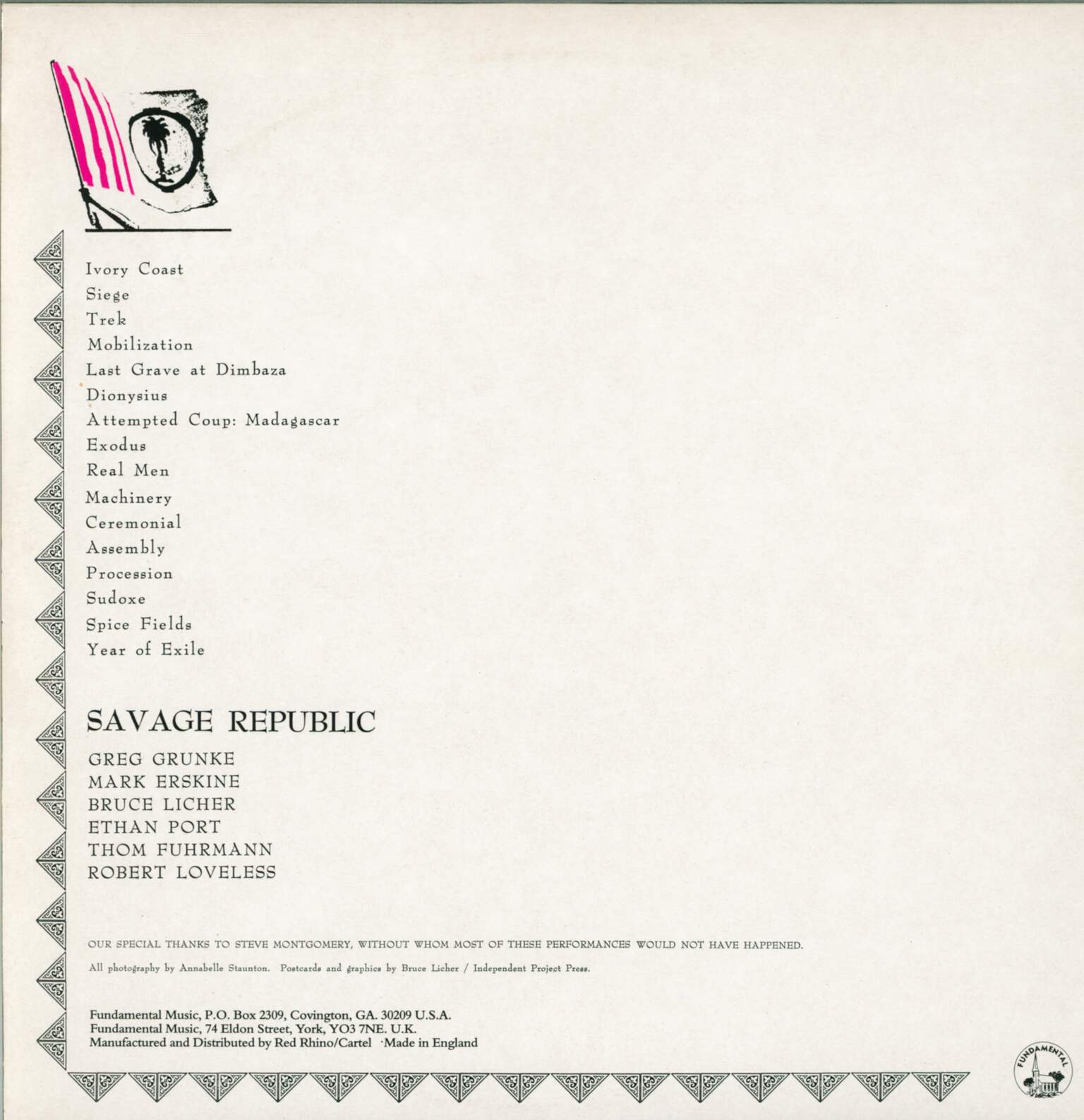 Savage Republic: Live Trek 1985 - 1986, 2×LP (Vinyl)