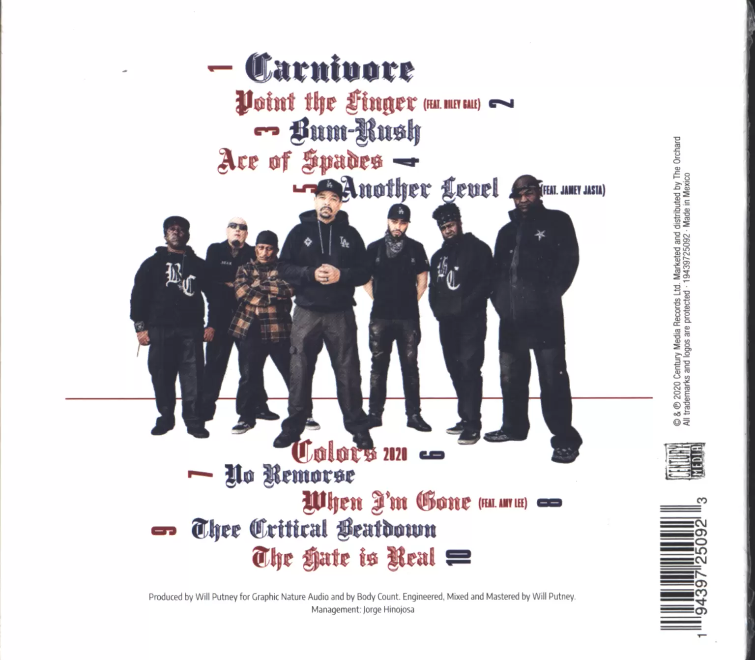 Body Count: Carnivore, 1×CD