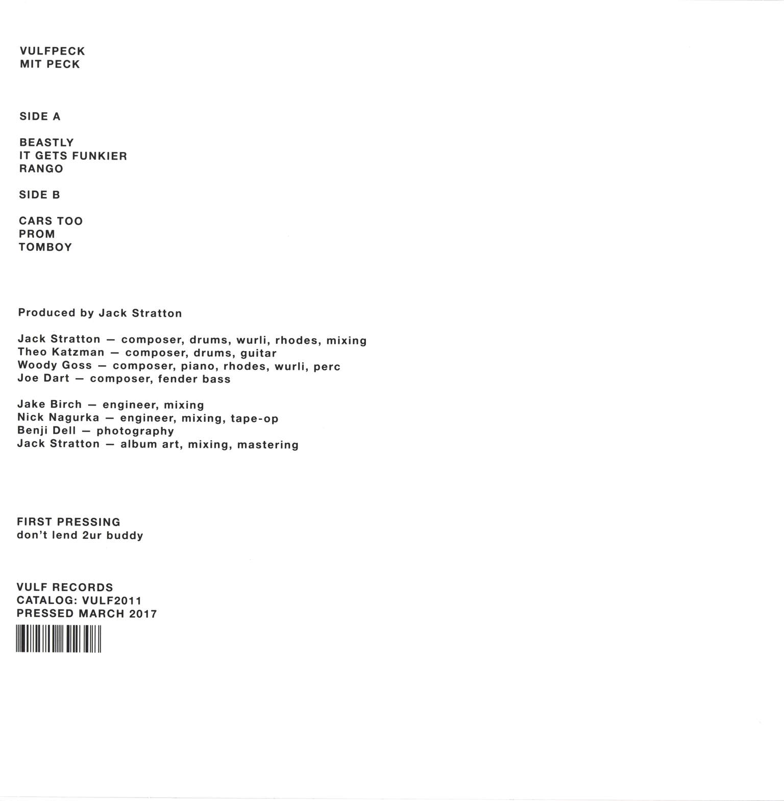 Vulfpeck: Mit Peck, 1×12" Maxi Single (Vinyl)