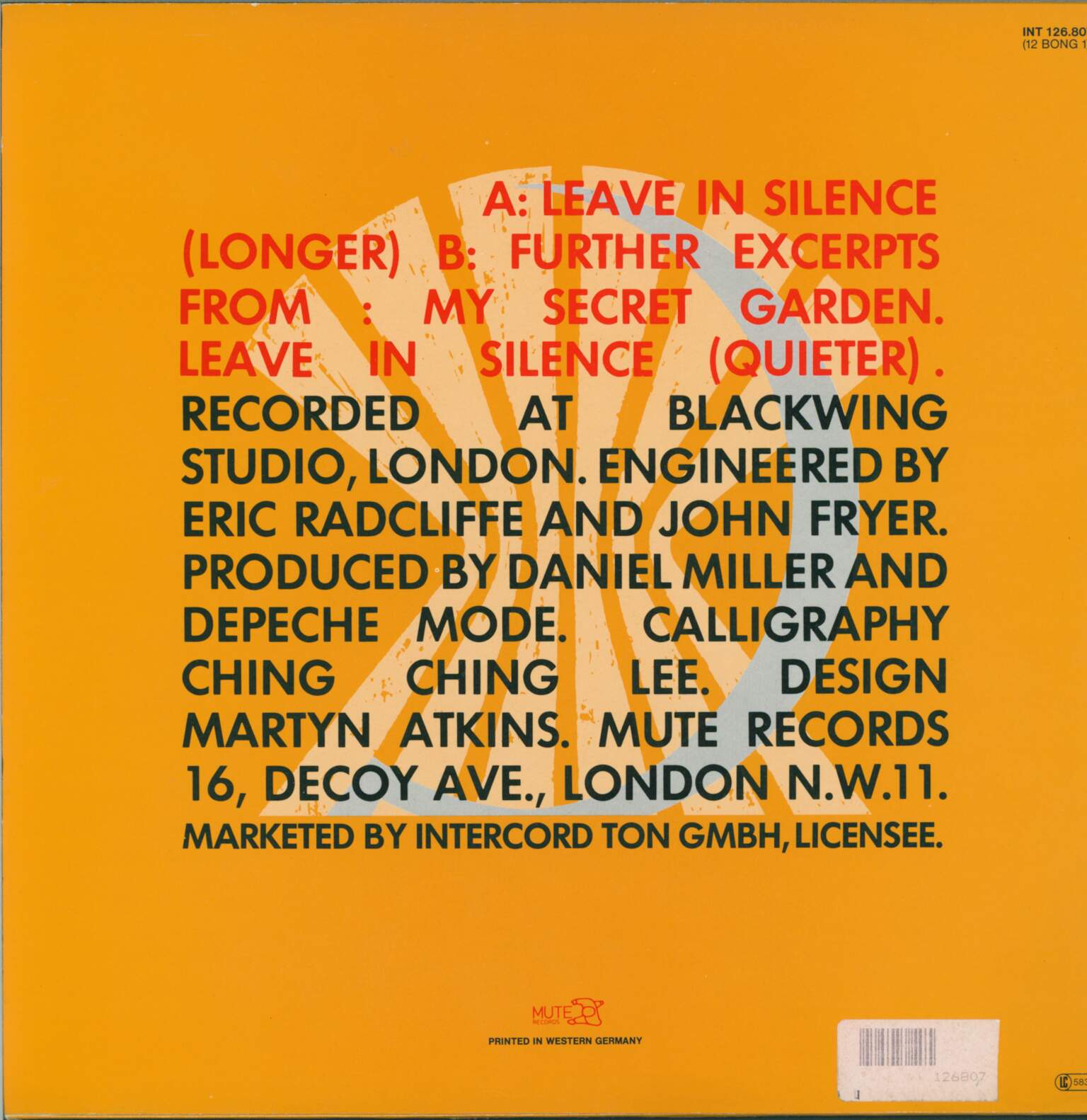 Depeche Mode: Leave In Silence, 1×12" Maxi Single (Vinyl)
