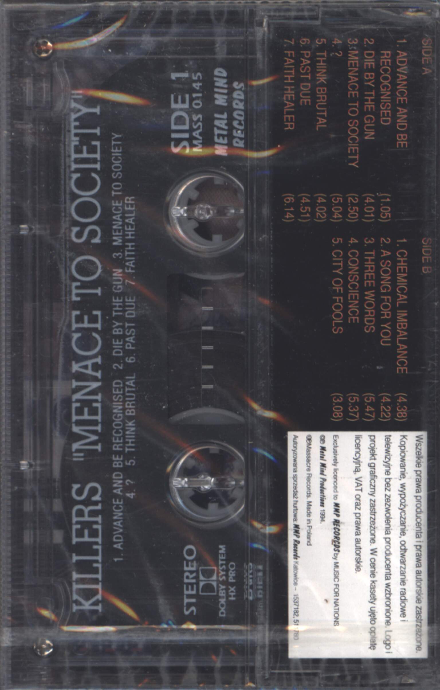 Killers: Menace To Society, 1×Tape