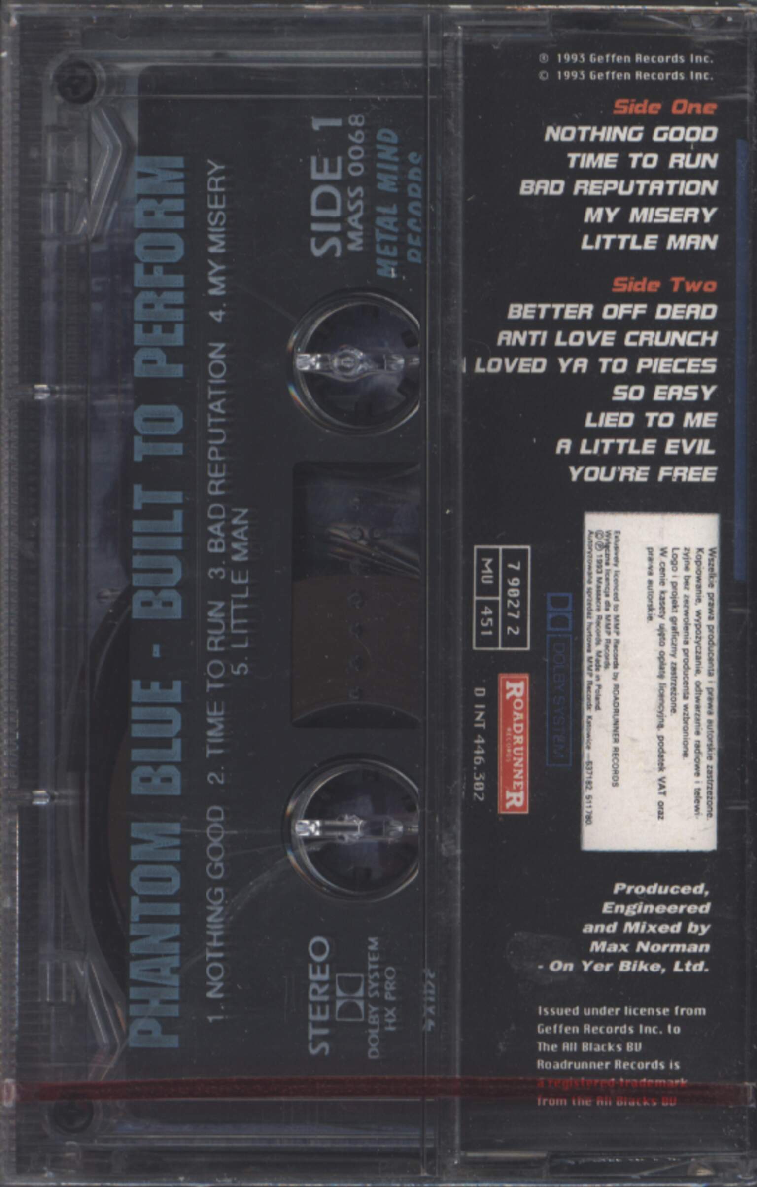 Phantom Blue: Built to perform, 1×Tape
