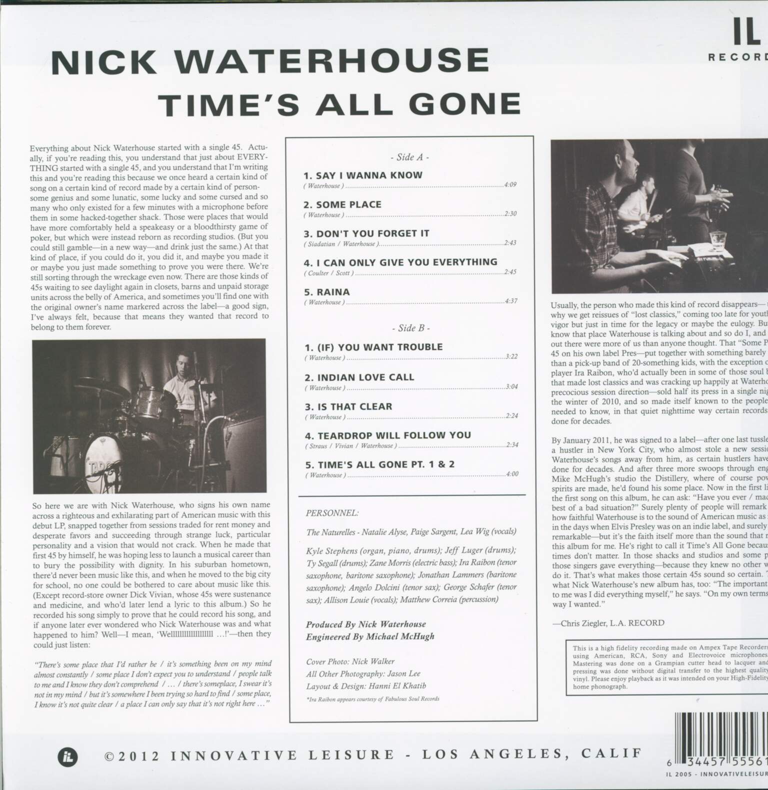 Nick Waterhouse: Time's All Gone, 1×LP (Vinyl)