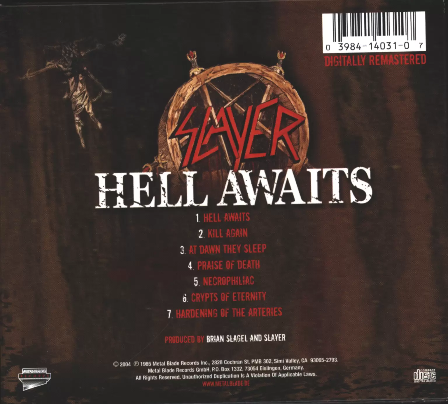 Slayer: Hell Awaits, 1×CD