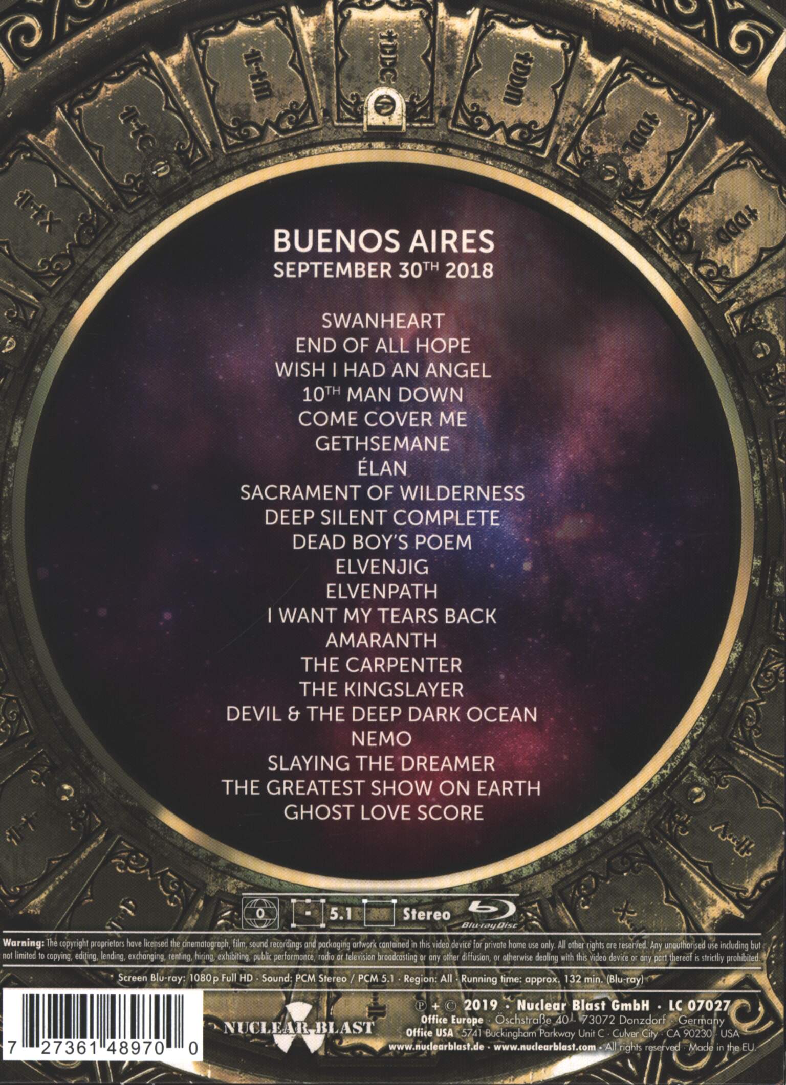 Nightwish: Decades (Live In Buenos Aires), 1×Blu-ray Disc