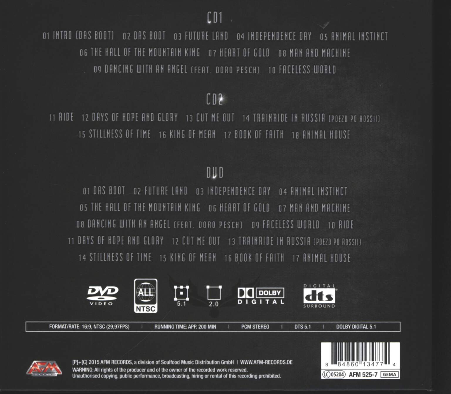 U.D.O.: Navy Metal Night, 2×CD, 1×DVD