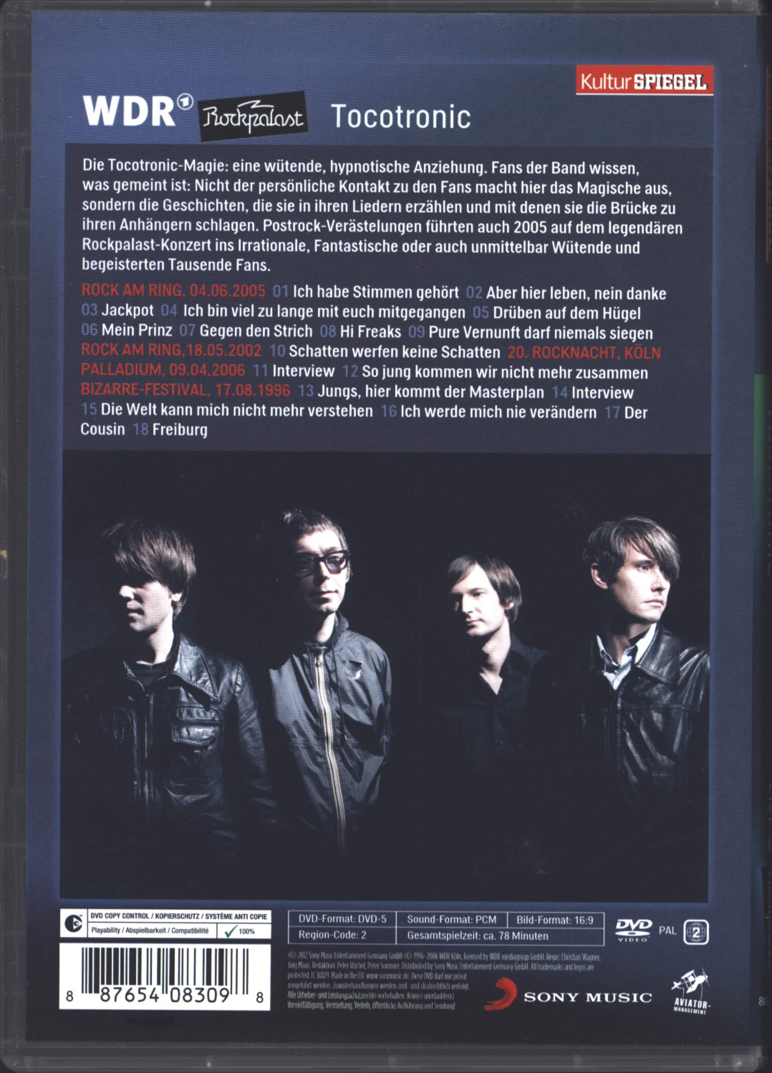 Tocotronic: Live @Rockpalast, 1×DVD