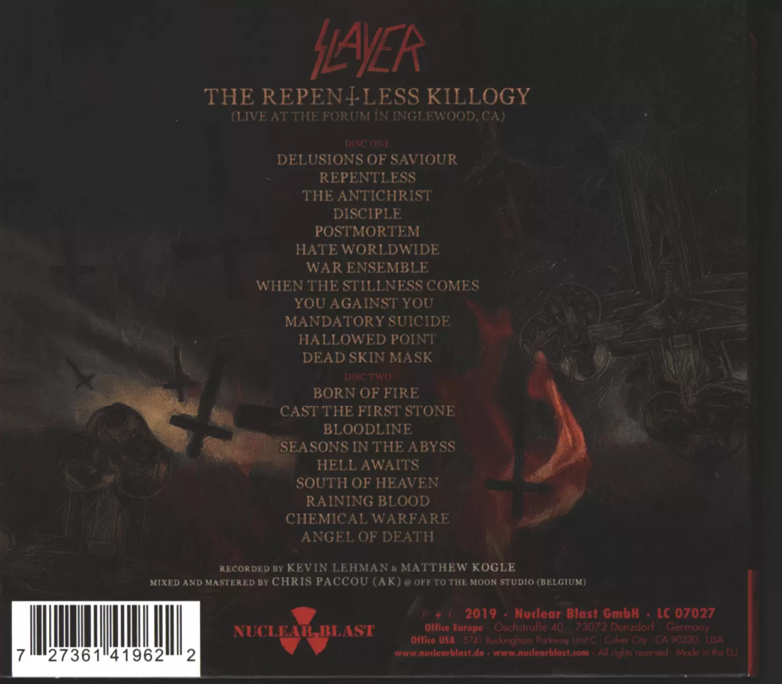 Slayer: The Repentless Killogy (Live At The Forum In Inglewood, CA), 2×CD
