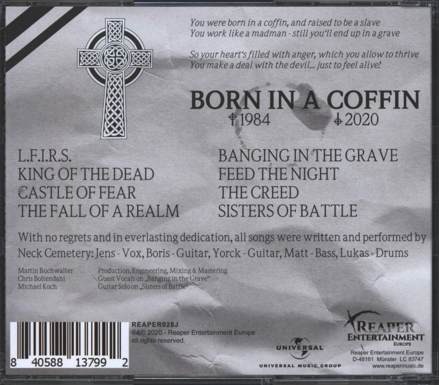 Neck Cemetery: Born In A Coffin, 1×CD