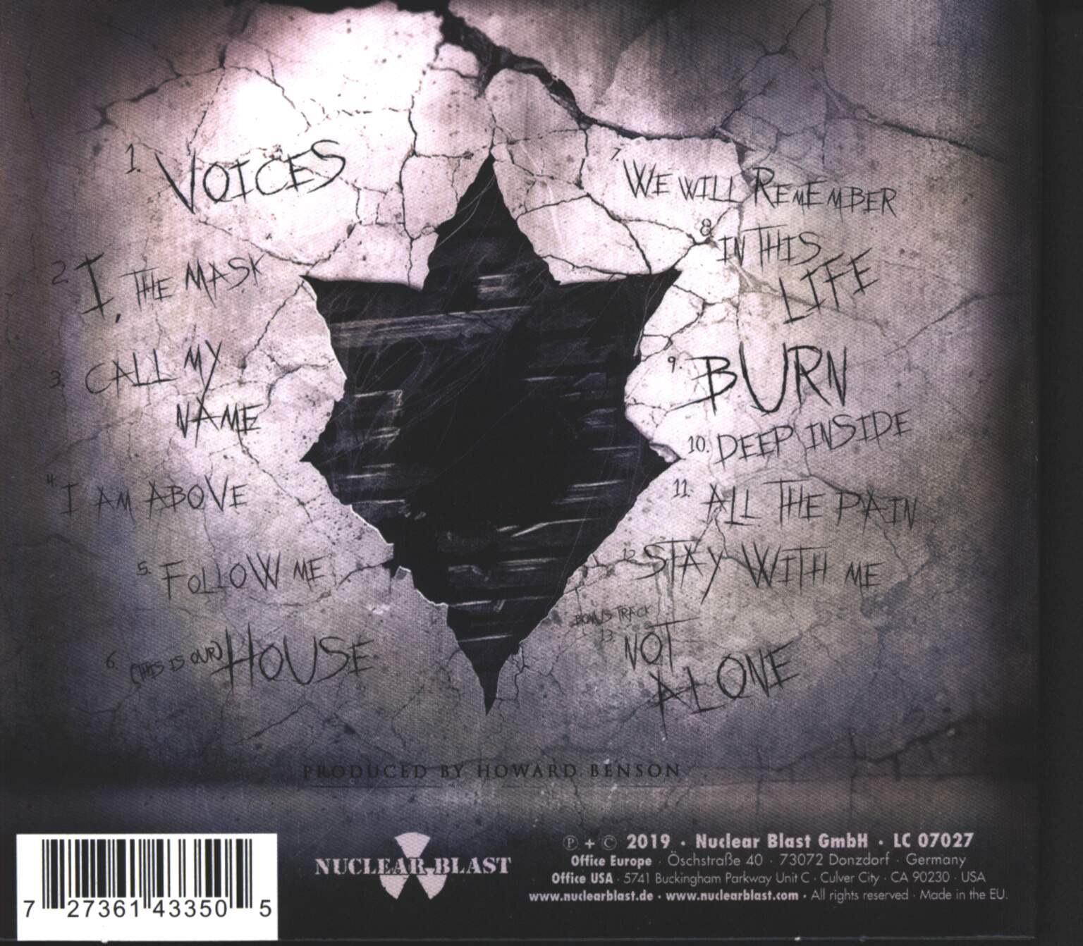 In Flames: I, The Mask, 1×CD