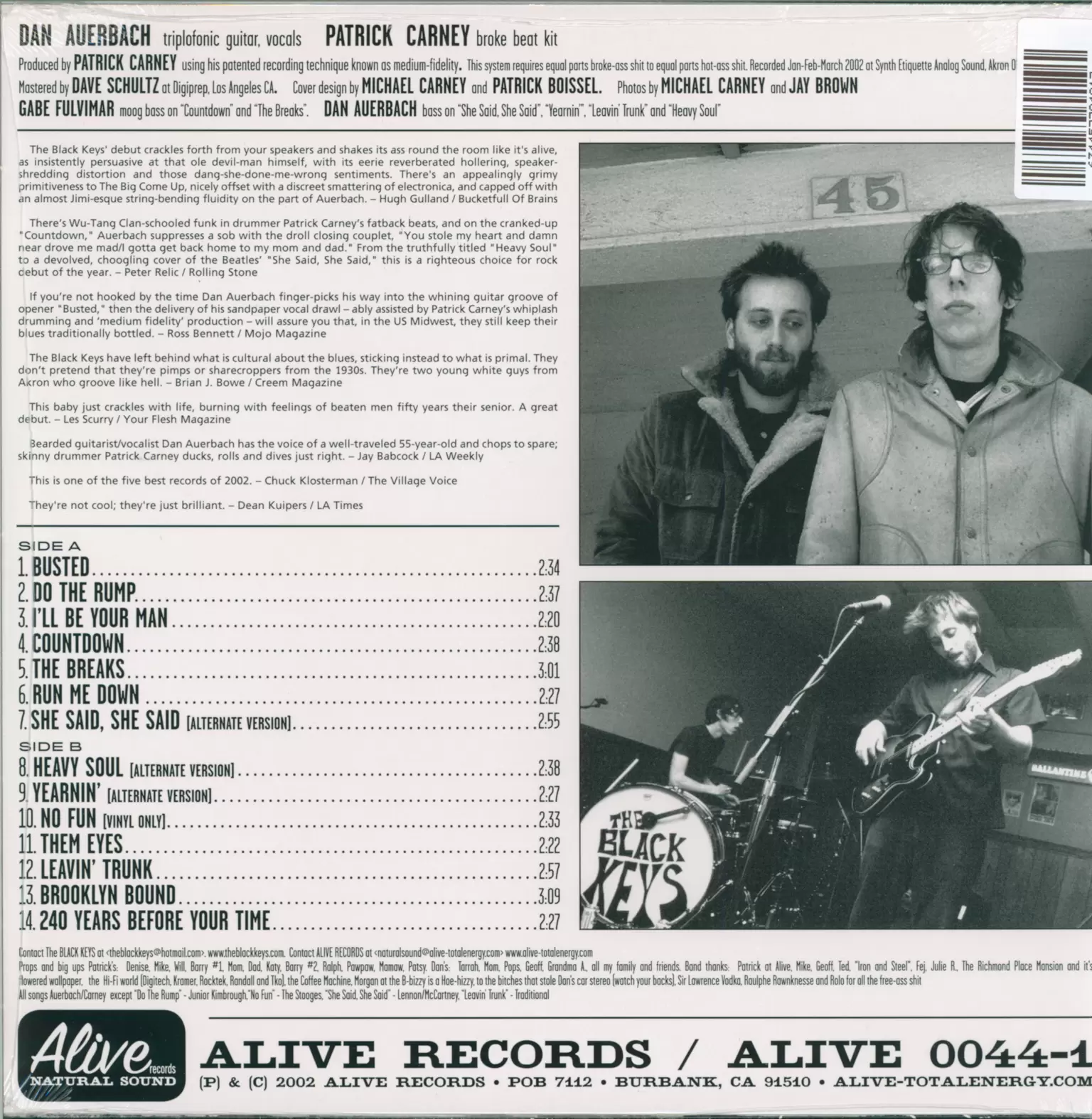 The Black Keys: The Big Come Up, 1×LP (Vinyl)