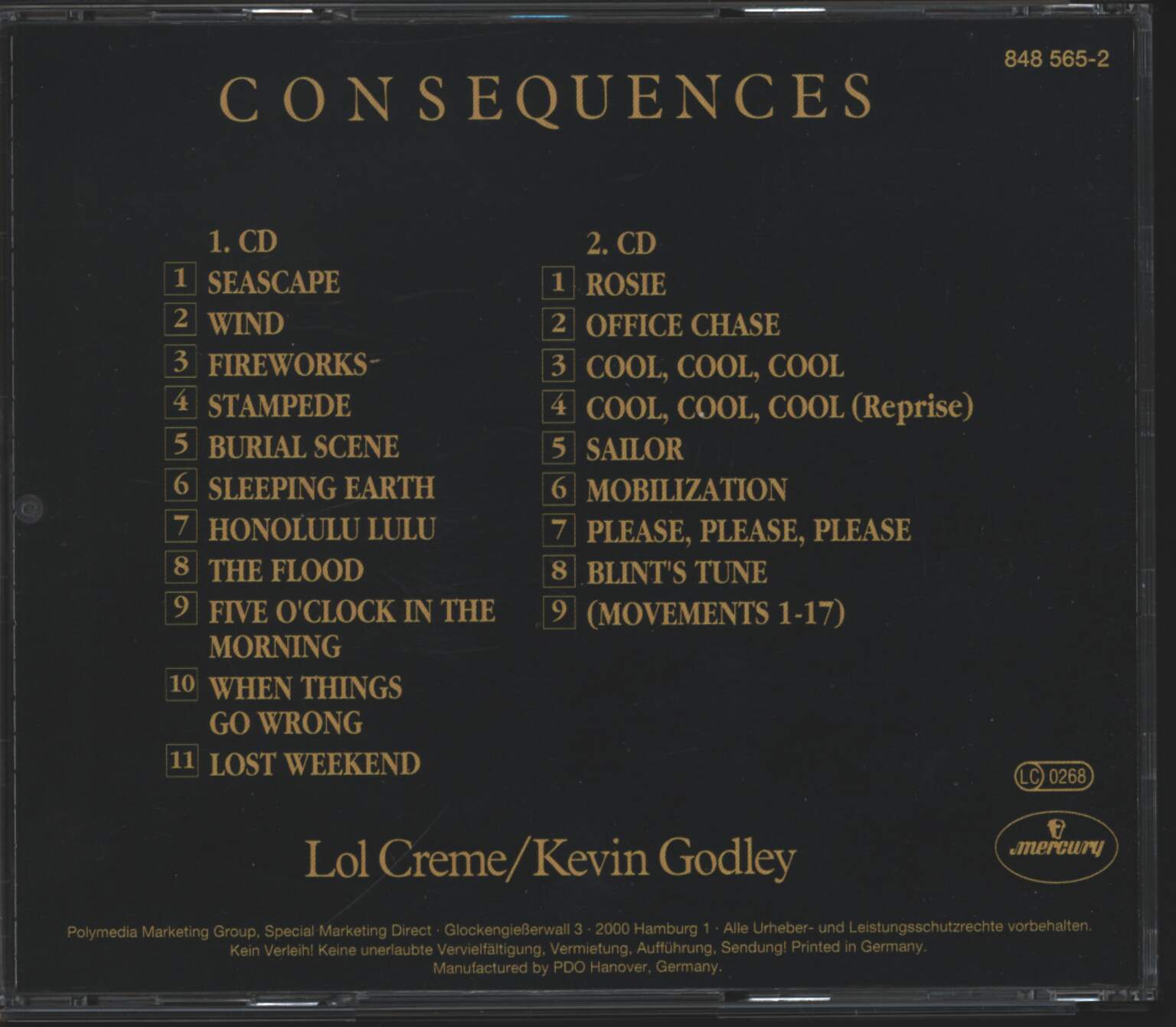 Godley & Creme: Consequences, 2×CD
