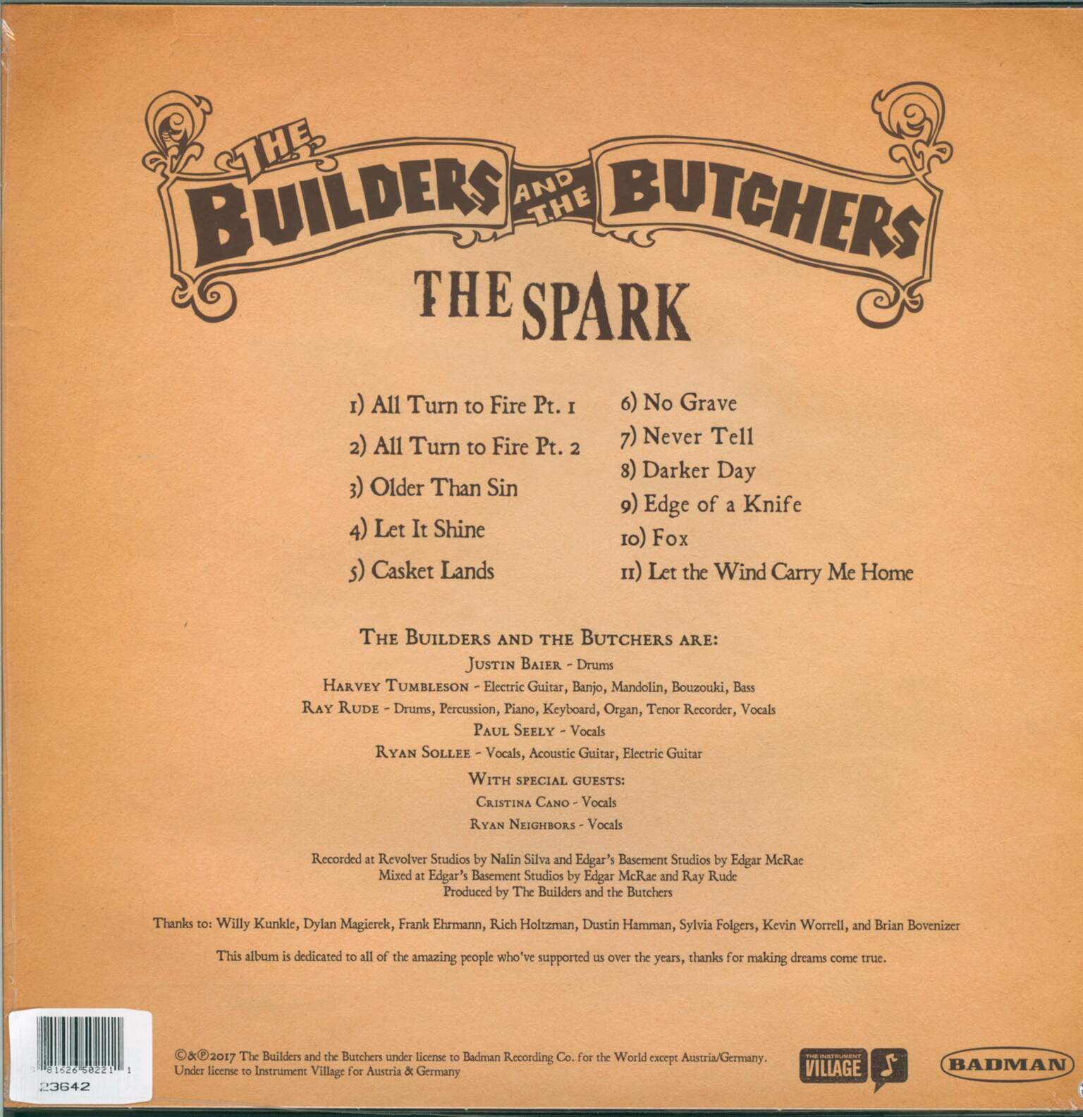 The Builders And The Butchers: The Spark, 1×LP (Vinyl)