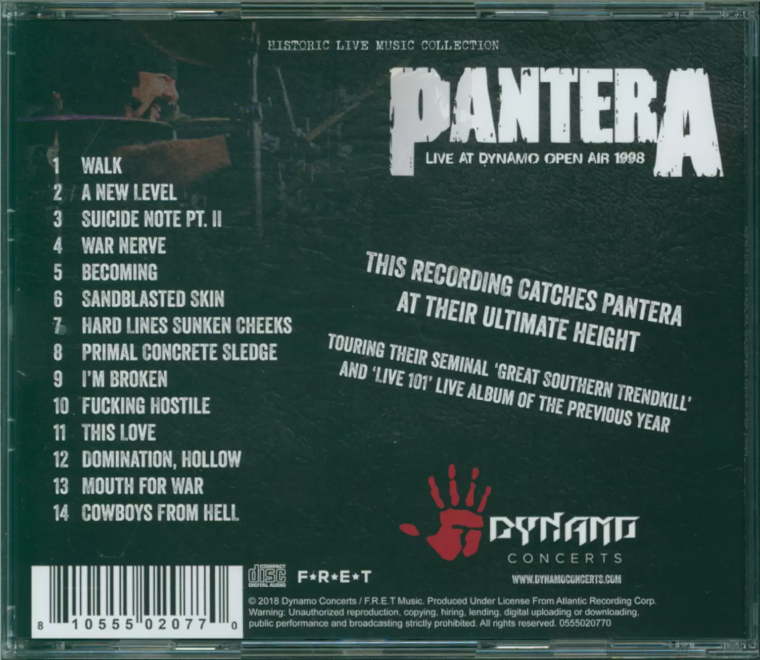 Pantera: Live At Dynamo Open Air 1998, 1×CD