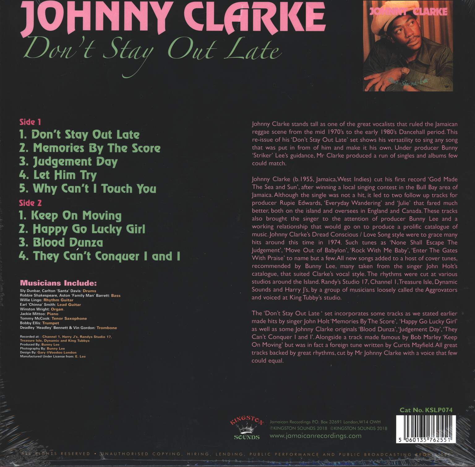 Johnny Clarke: Don't Stay Out Late, 1×LP (Vinyl)
