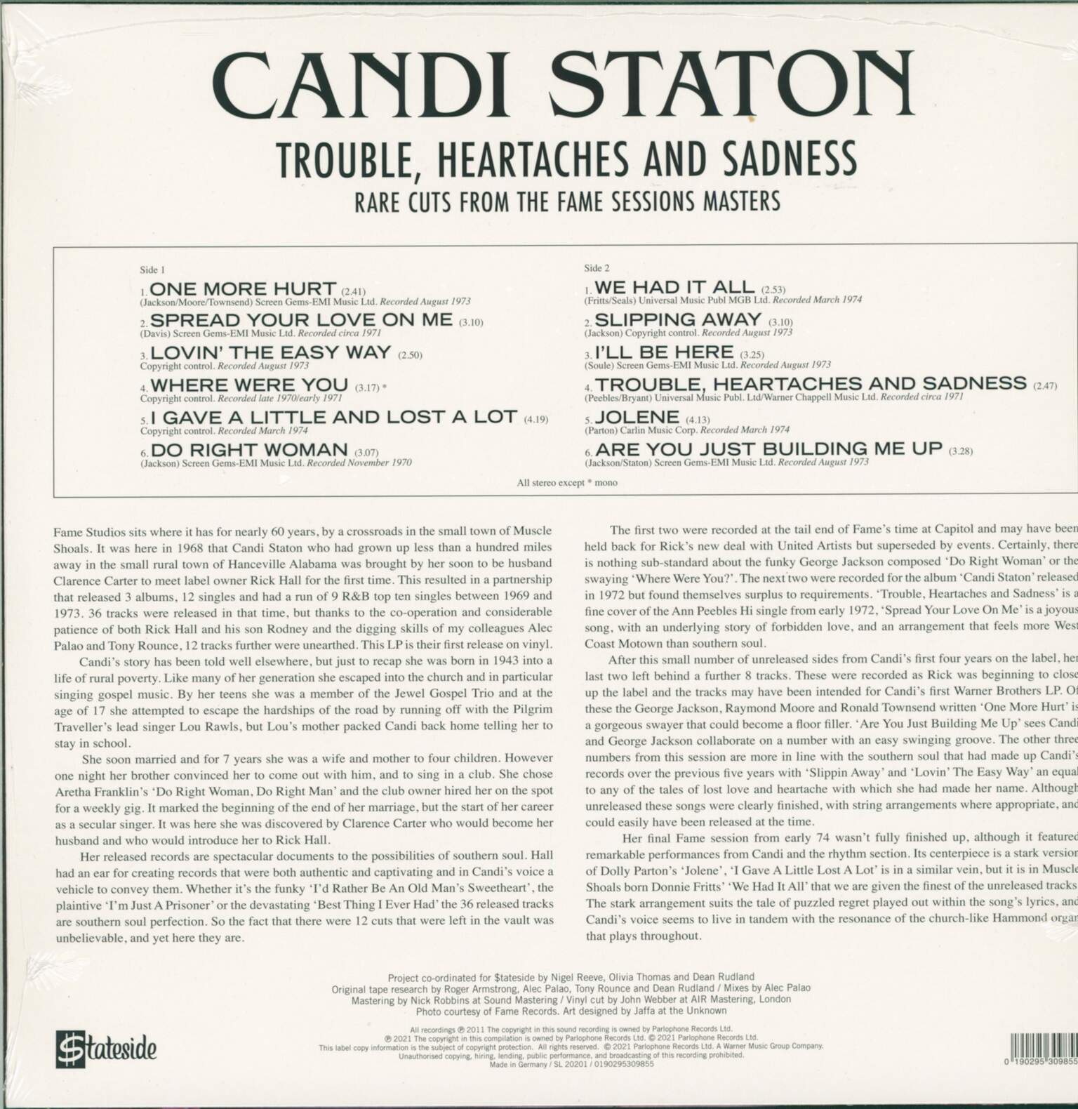 Candi Staton: Trouble, Heartaches And Sadness, 1×LP (Vinyl)