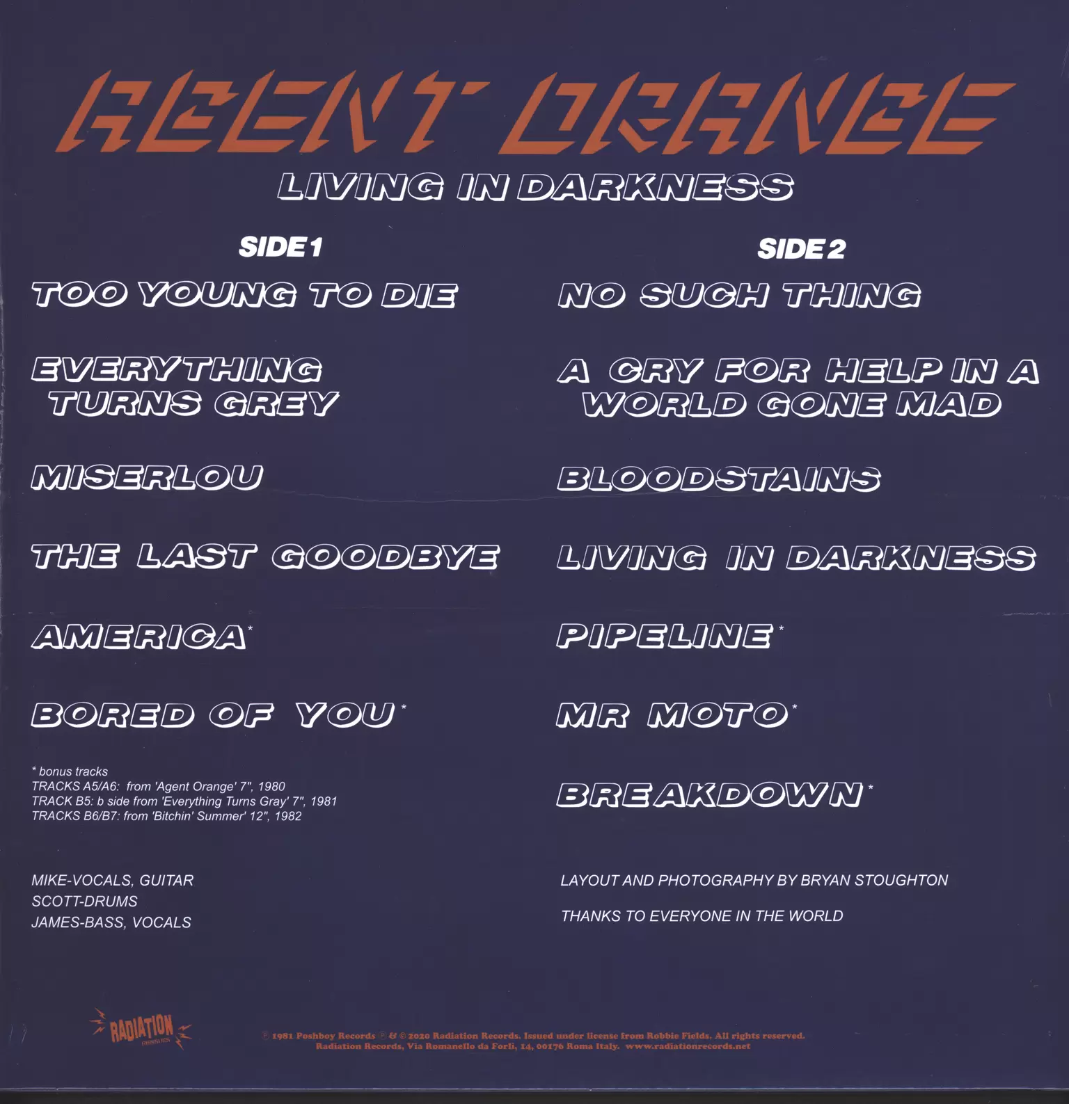 Agent Orange: Living In Darkness, 1×LP (Vinyl)