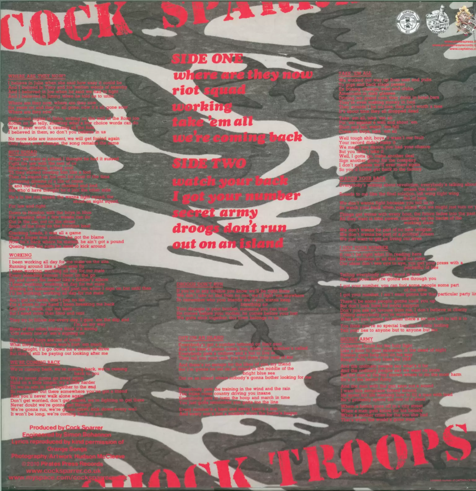 Cock Sparrer: Shock Troops, 1×LP (Vinyl)