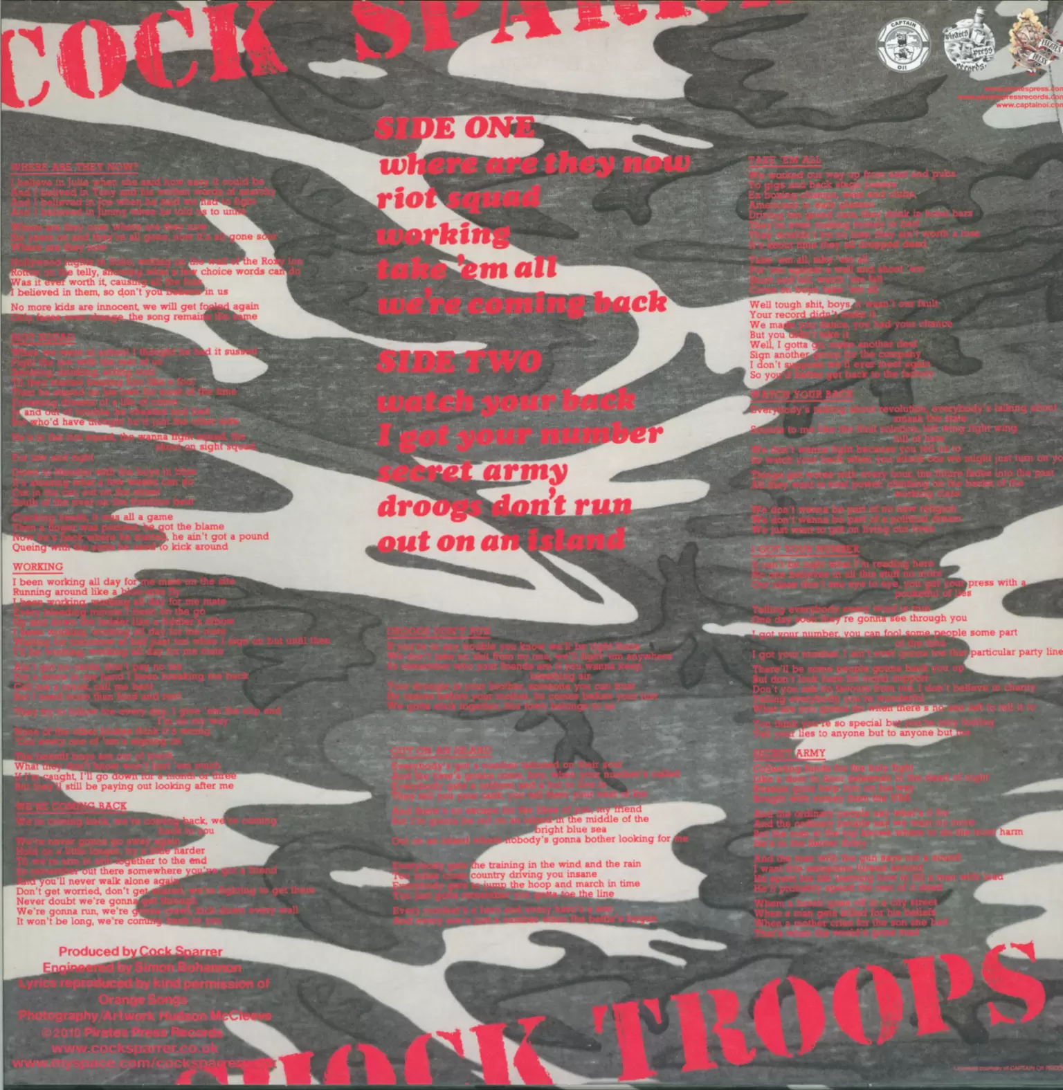 Cock Sparrer: Shock Troops, 1×LP (Vinyl)