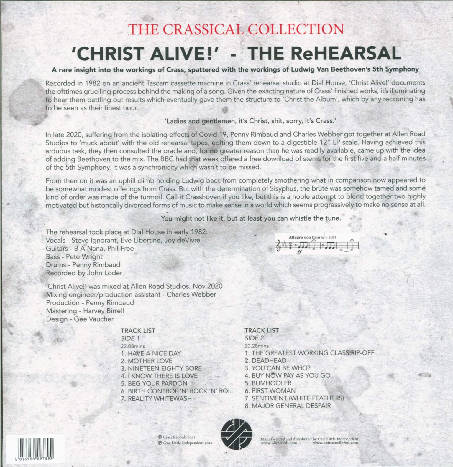 Crass: Christ Alive! - The Rehearsal, 1×LP (Vinyl)