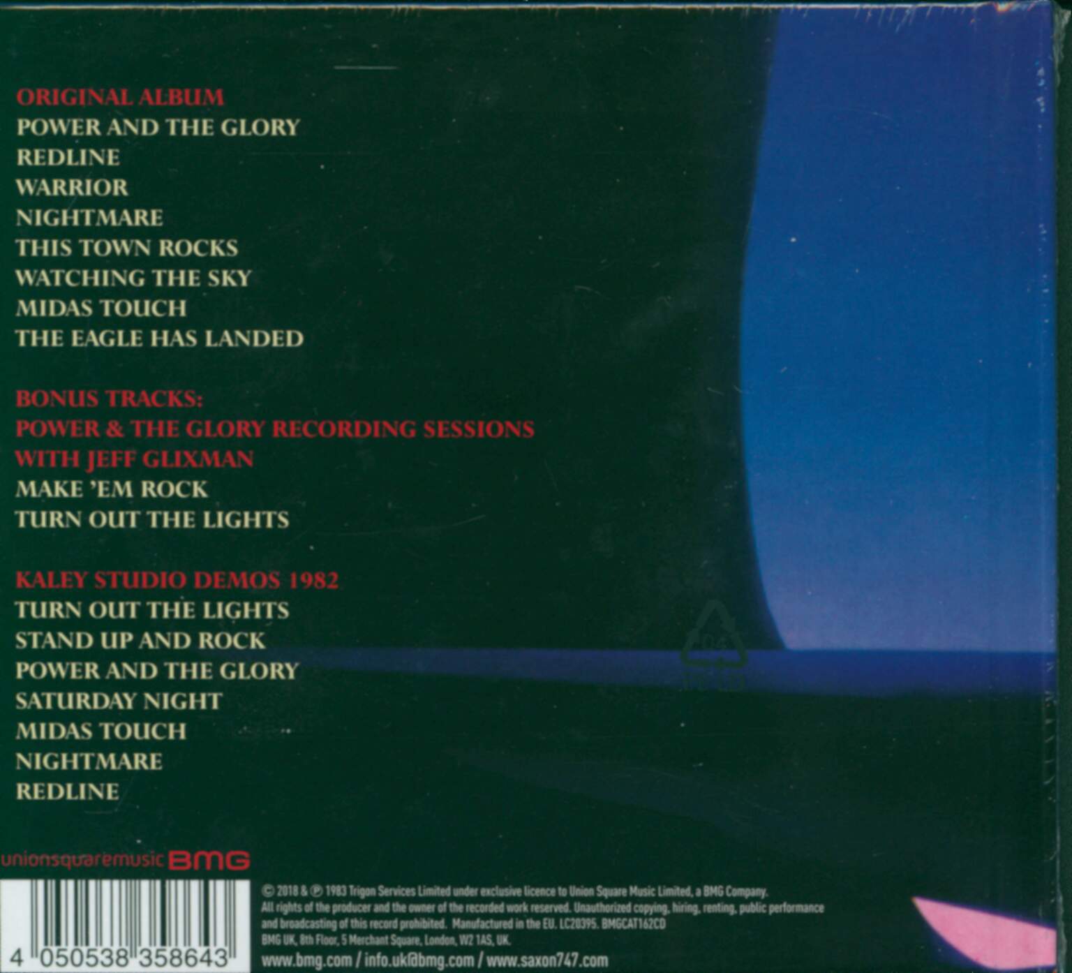 Saxon: Power & The Glory, 1×CD