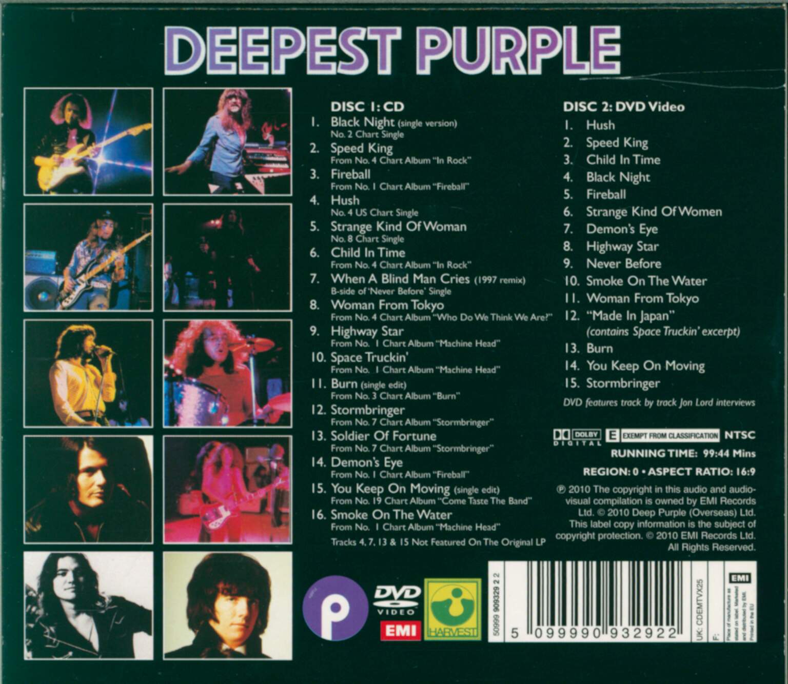 Deep Purple: Deepest Purple: The Very Best Of Deep Purple, 1×CD, 1×DVD