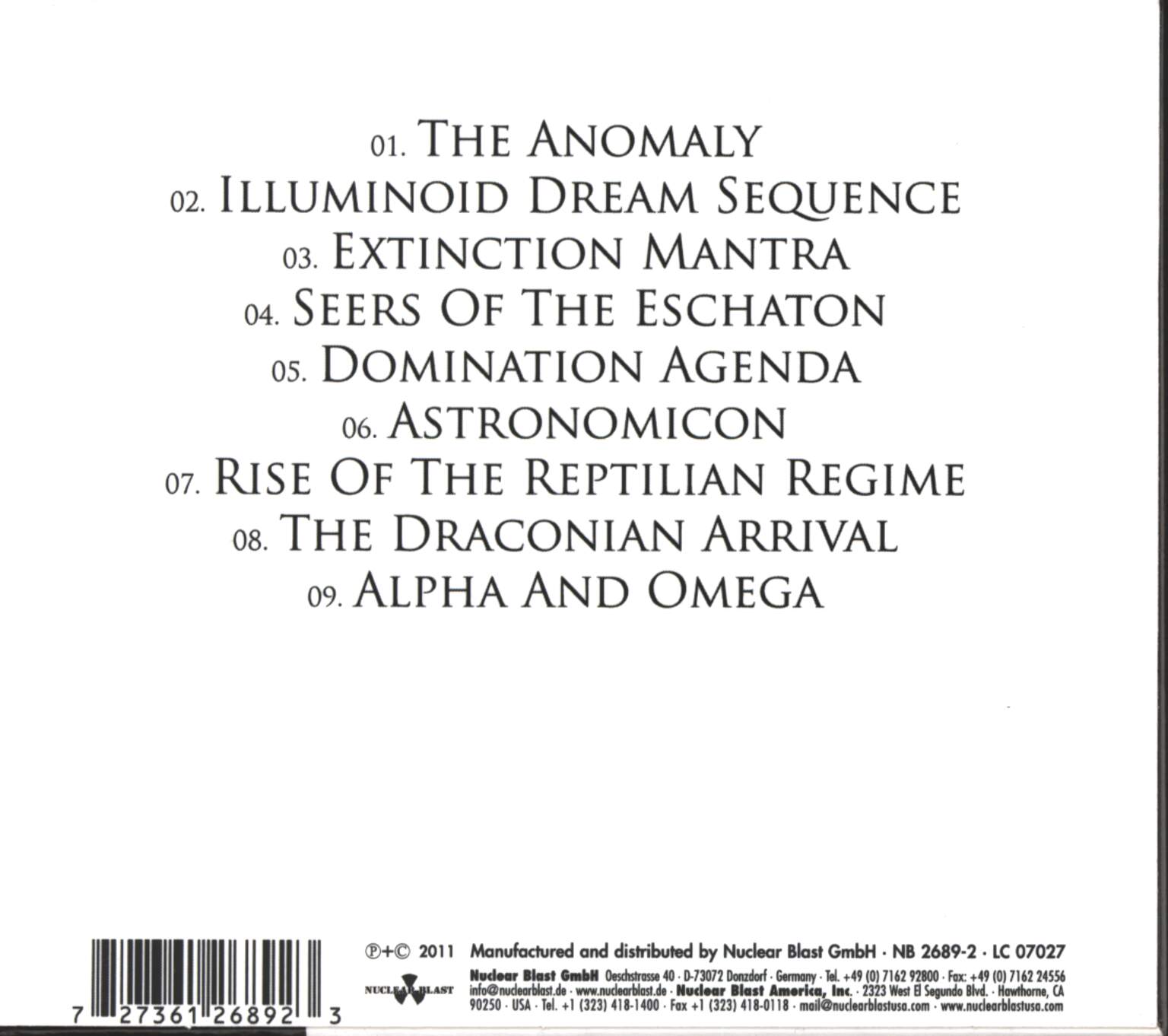 Scar Symmetry: The Unseen Empire, 1×CD