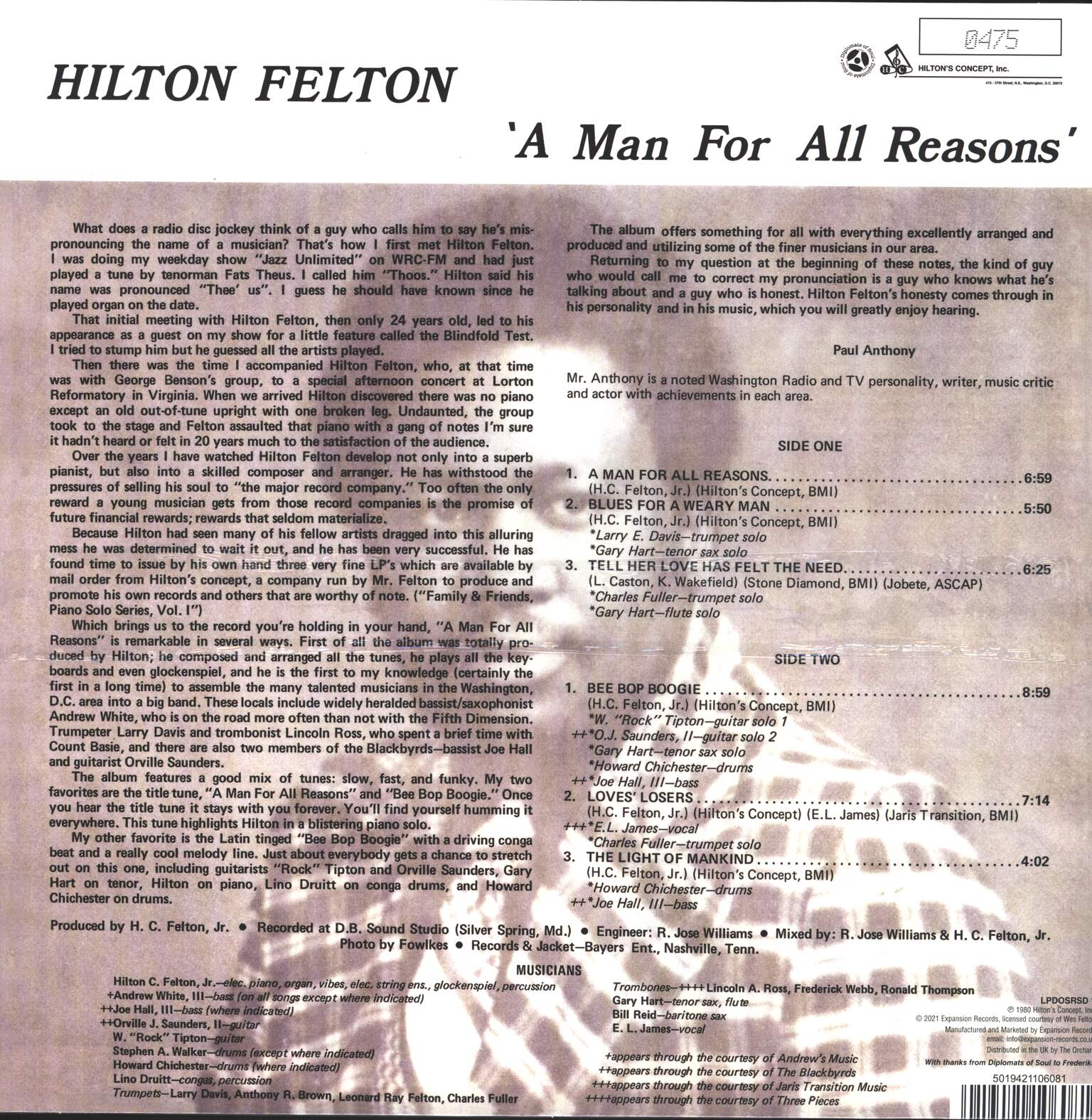 Hilton Felton: A Man For All Reasons, 1×LP (Vinyl)