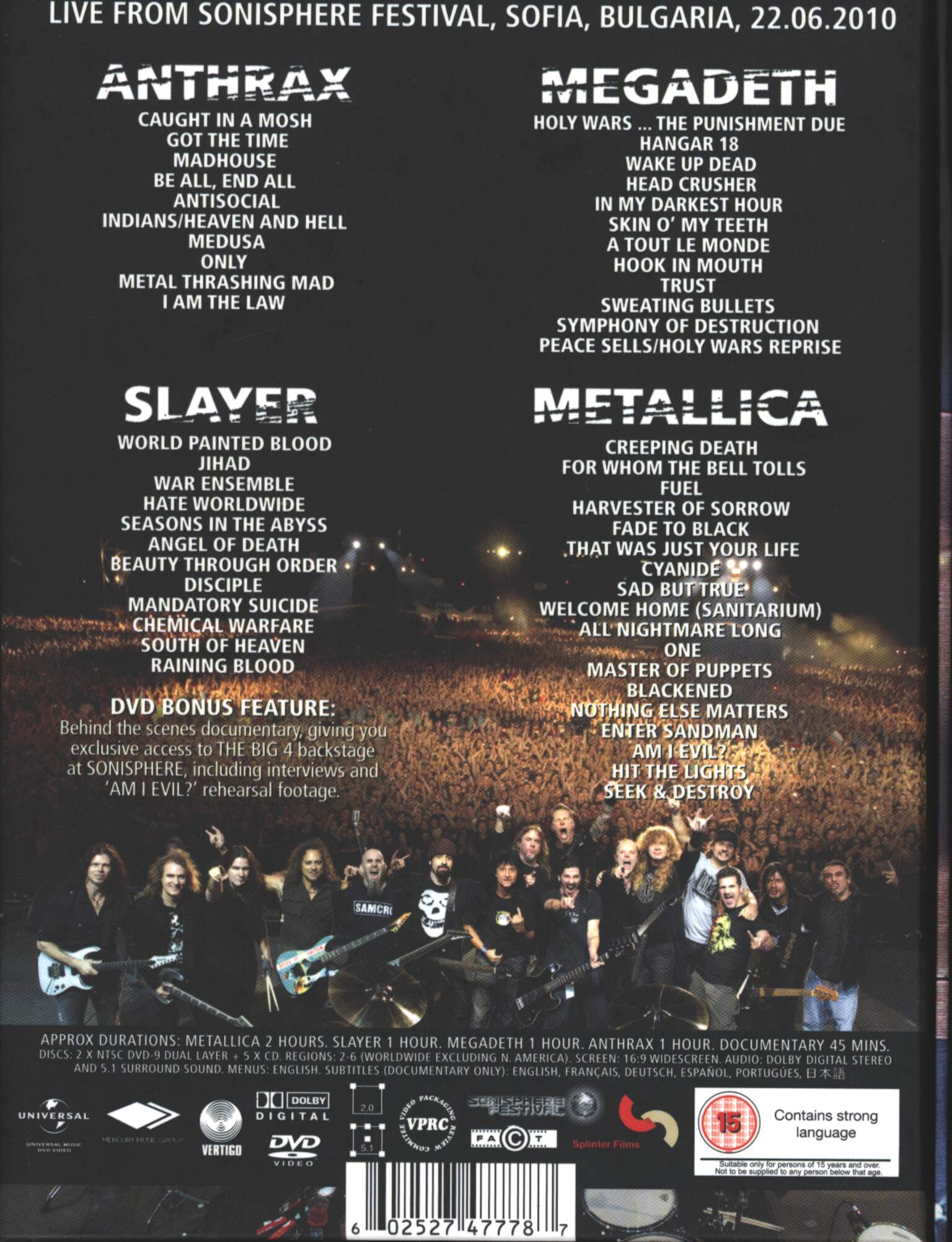 Metallica: The Big 4: Live From Sofia, Bulgaria, 5×CD, 2×DVD