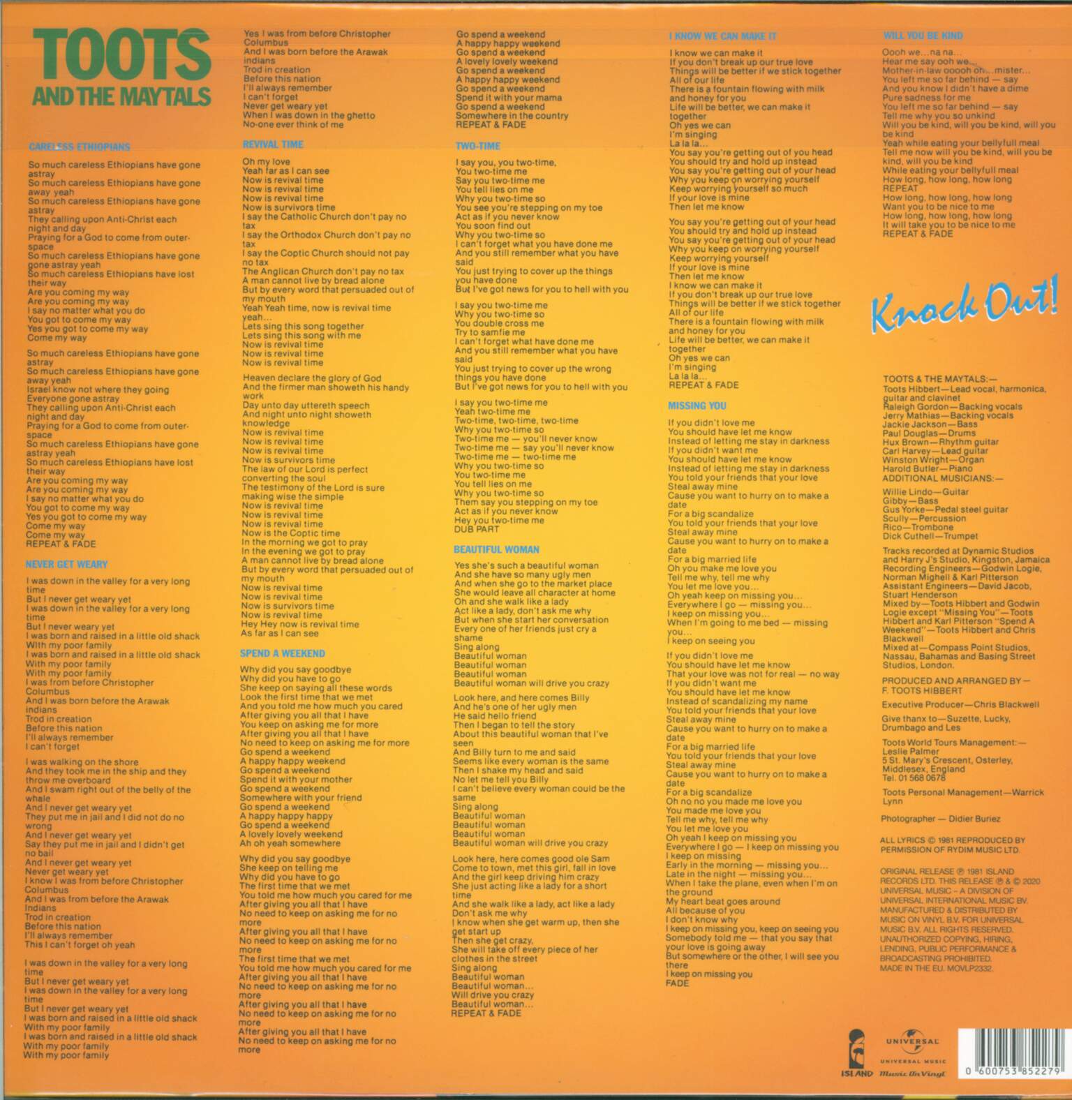 Toots & the Maytals: Knock Out!, 1×LP (Vinyl)