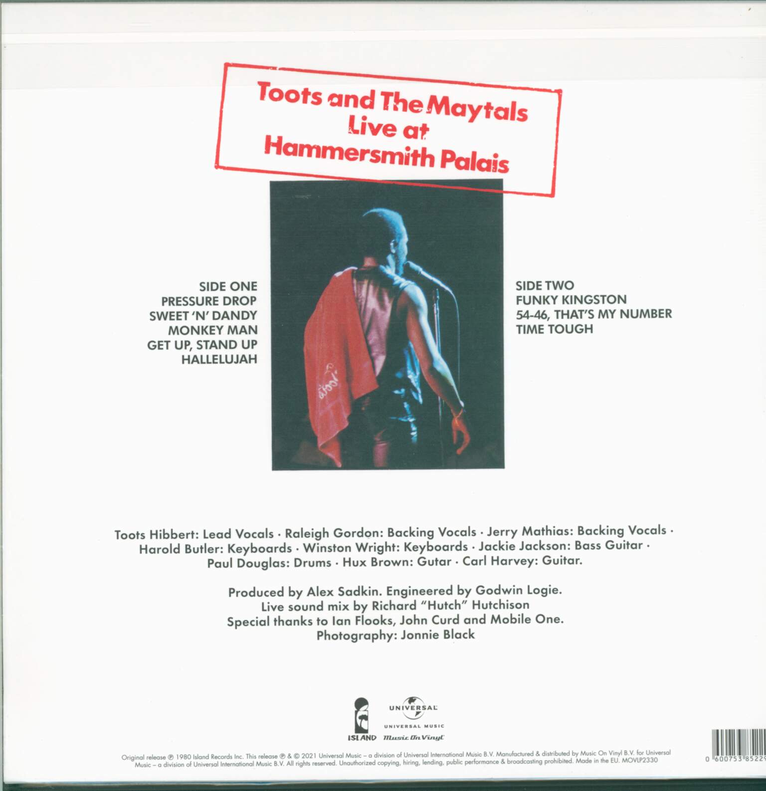 Toots & the Maytals: Live, 1×LP (Vinyl)