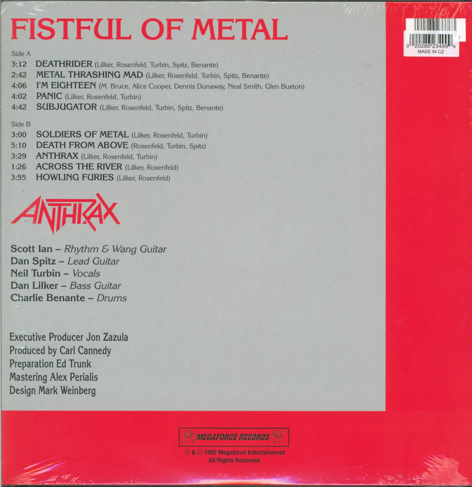 Anthrax: Fistful Of Metal, 1×LP (Vinyl)