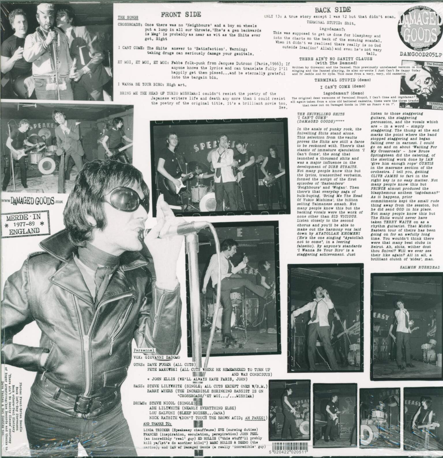 The Snivelling Shits: I Can't Come, 1×LP (Vinyl)