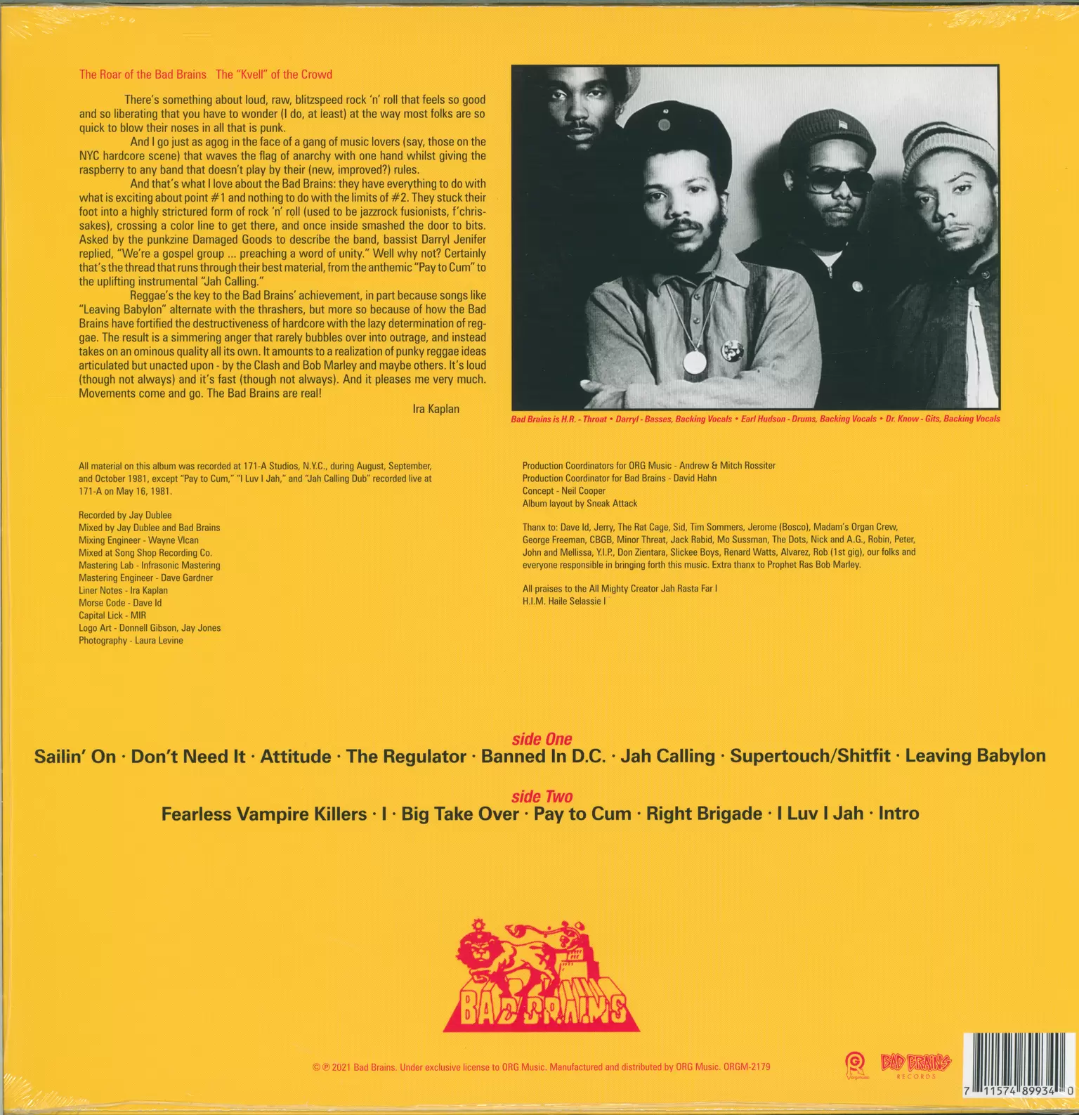 Bad Brains: Bad Brains, 1×LP (Vinyl)