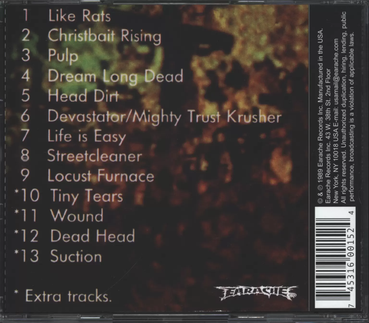 Godflesh: Streetcleaner, 1×CD