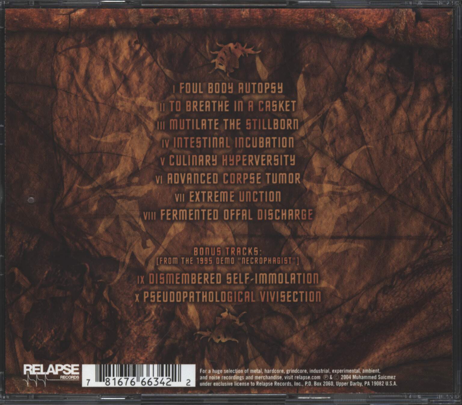 Necrophagist: Onset Of Putrefaction, 1×CD