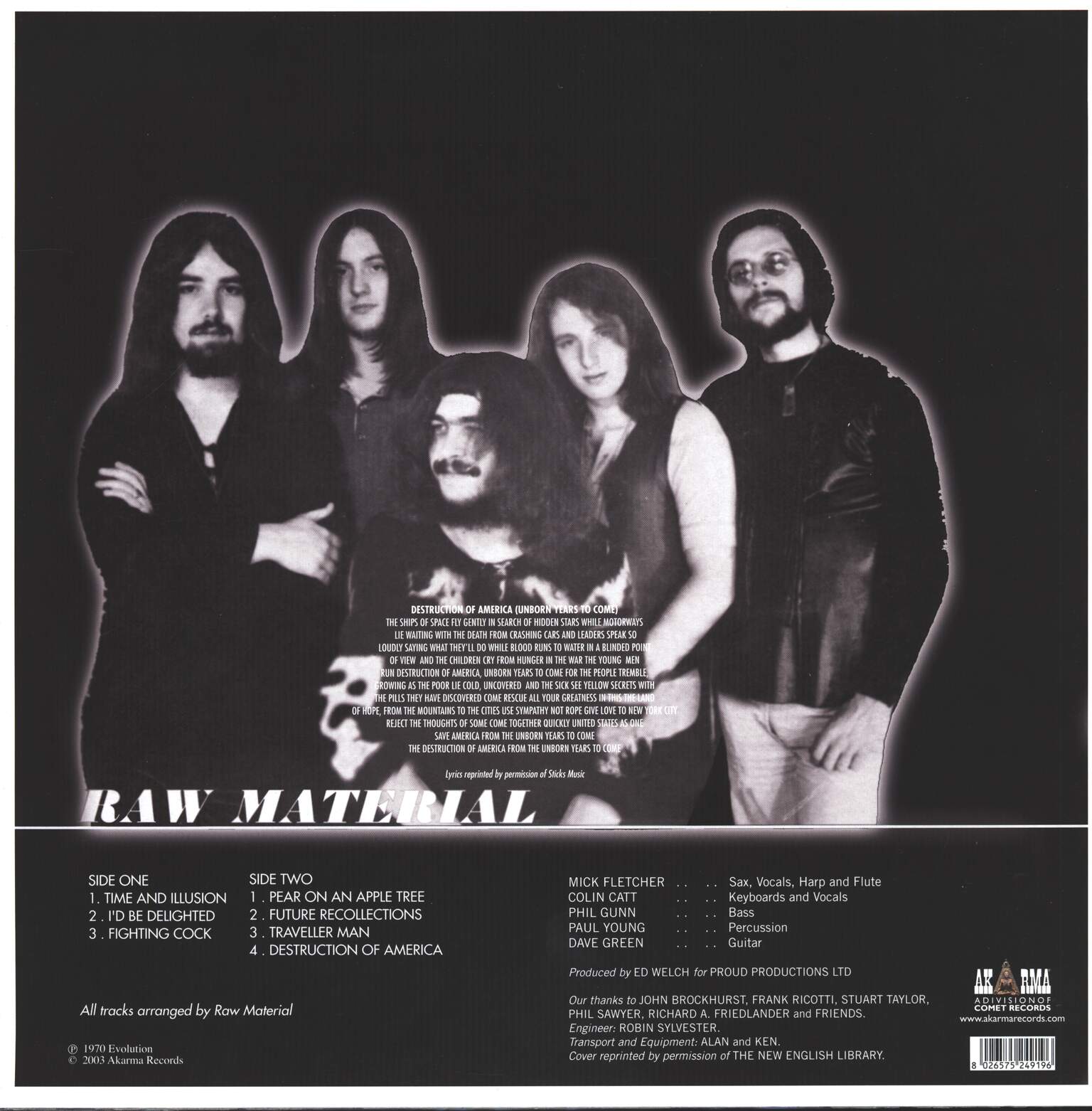 Raw Material: Raw Material, 1×LP (Vinyl)