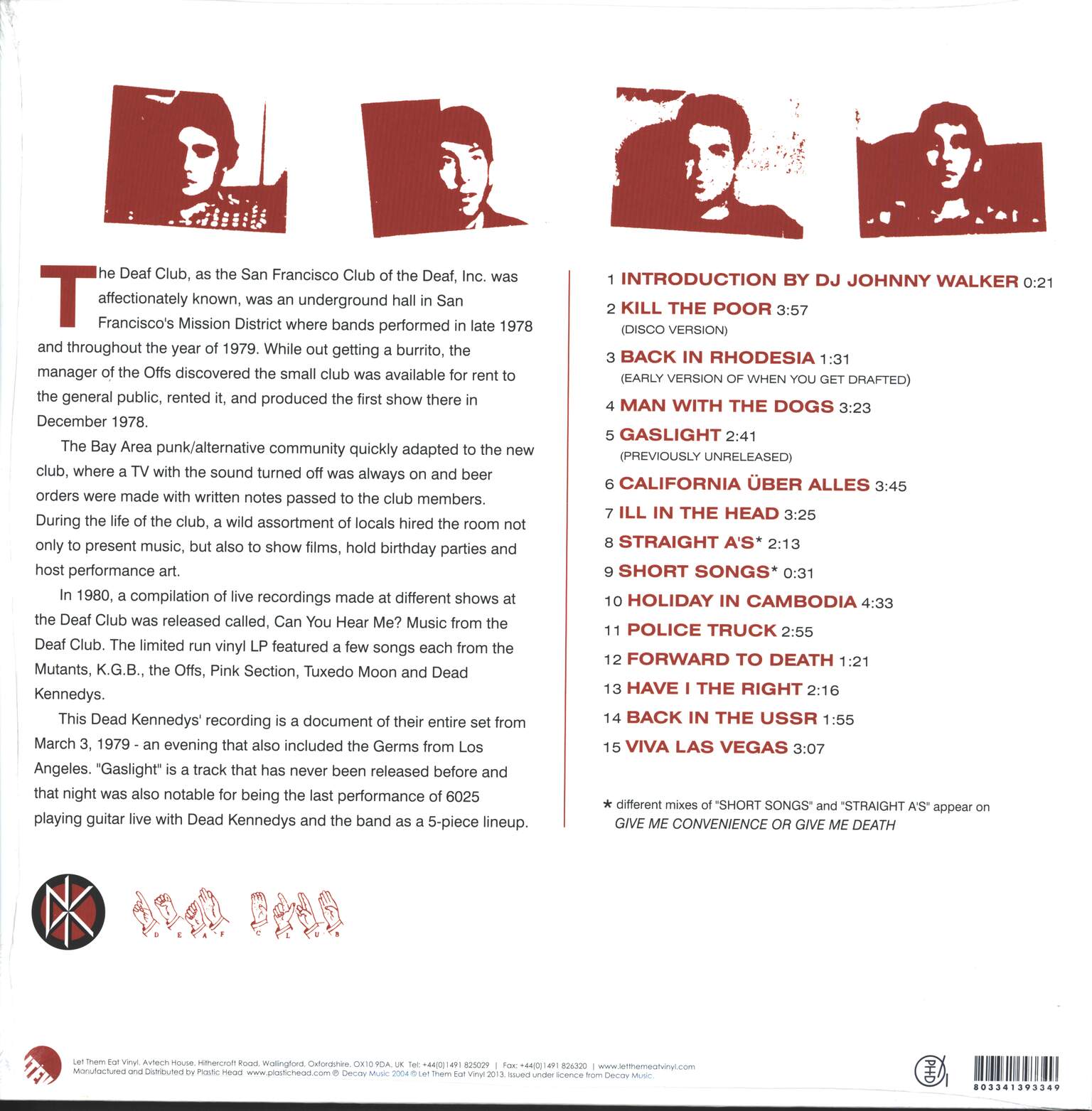 Dead Kennedys: Live At The Deaf Club, 1×LP (Vinyl)